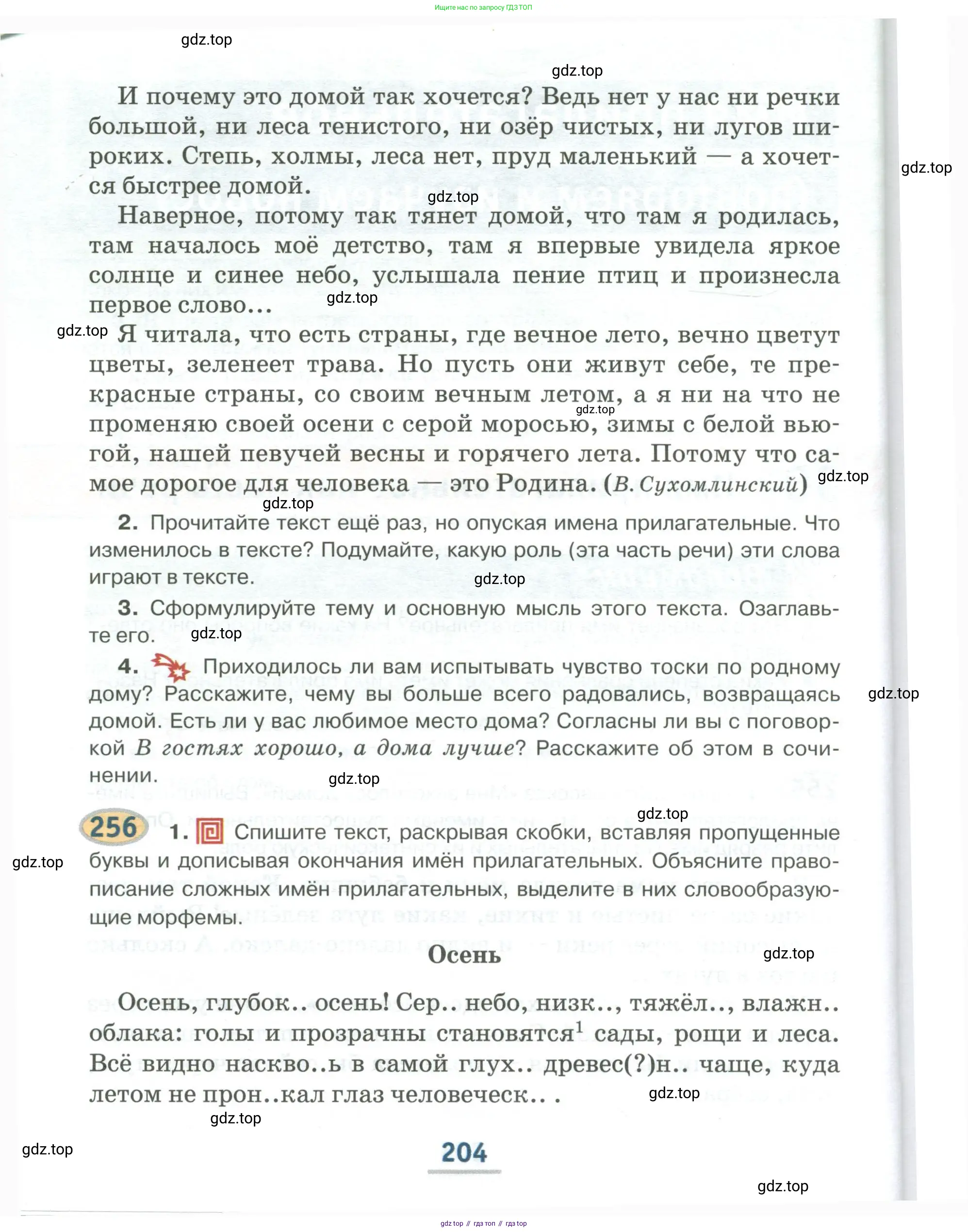 Русский язык, 6 класс Учебник, авторы: Быстрова Елена Александровна, Кибирёва Людмила Валентиновна, Гостева Юлия Николаевна, Антонова Евгения Станиславовна, издательство Русское слово, Москва, 2022, голубого цвета, Часть 1, страница 204