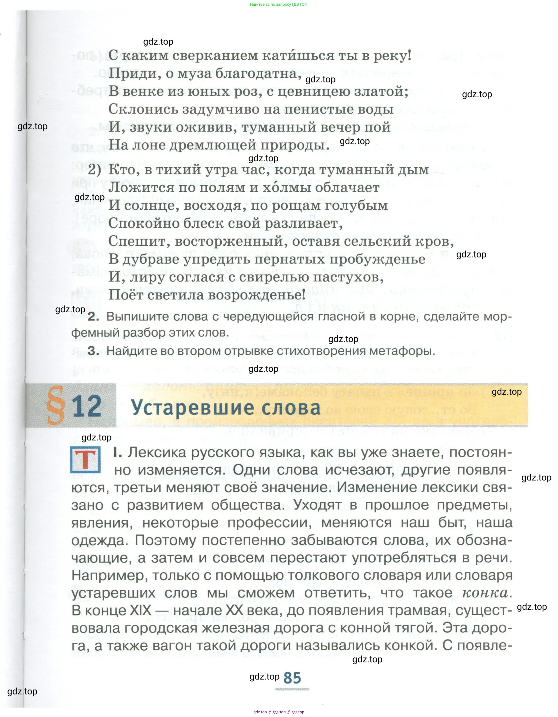Русский язык, 6 класс Учебник, авторы: Быстрова Елена Александровна, Кибирёва Людмила Валентиновна, Гостева Юлия Николаевна, Антонова Евгения Станиславовна, издательство Русское слово, Москва, 2022, голубого цвета, Часть 2, страница 85