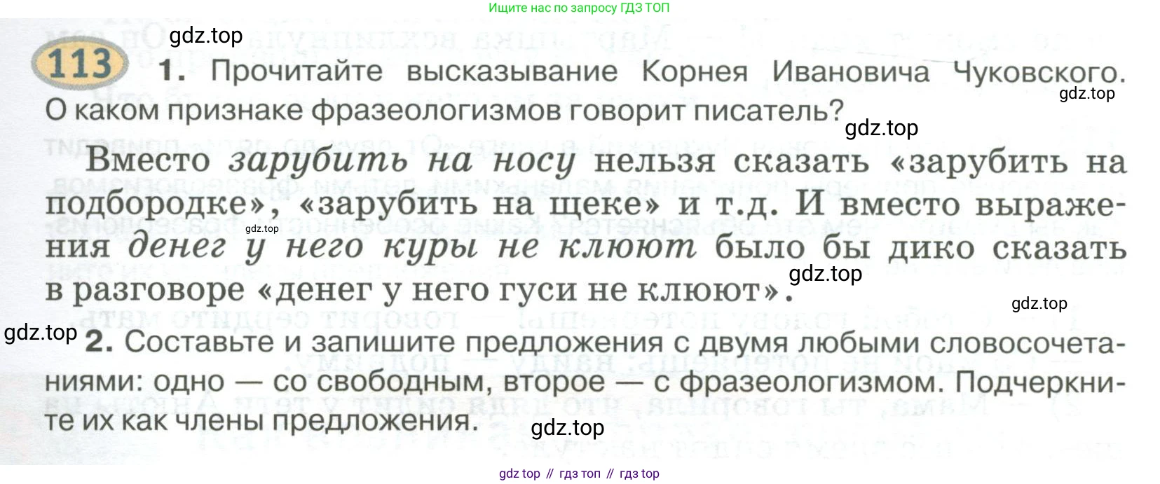 Русский язык, 6 класс Учебник, авторы: Быстрова Елена Александровна, Кибирёва Людмила Валентиновна, Гостева Юлия Николаевна, Антонова Евгения Станиславовна, издательство Русское слово, Москва, 2022, голубого цвета, Часть 1, страница 117, номер 113, Условие