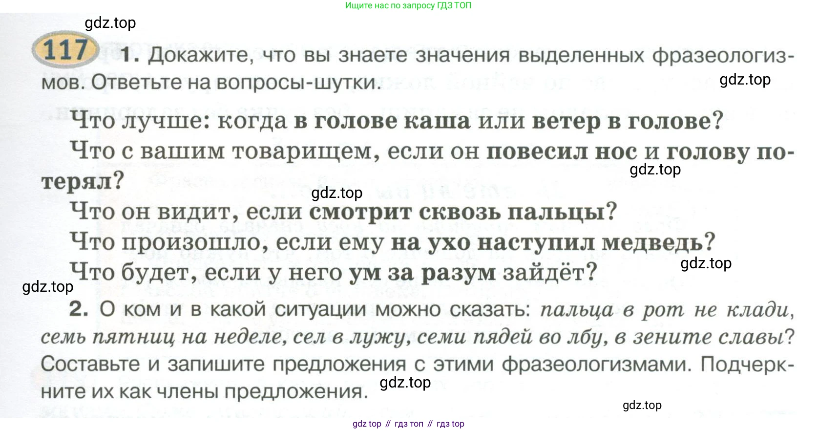 Русский язык, 6 класс Учебник, авторы: Быстрова Елена Александровна, Кибирёва Людмила Валентиновна, Гостева Юлия Николаевна, Антонова Евгения Станиславовна, издательство Русское слово, Москва, 2022, голубого цвета, Часть 1, страница 119, номер 117, Условие