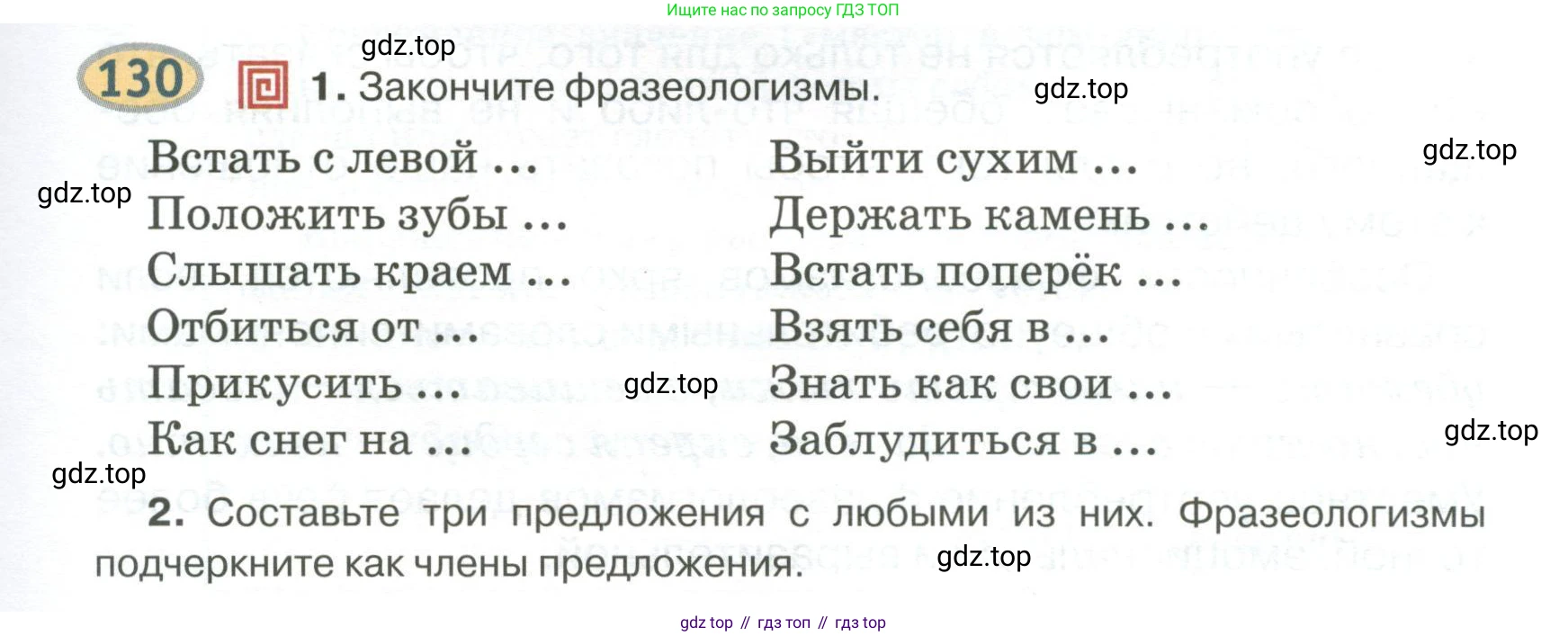 Русский язык, 6 класс Учебник, авторы: Быстрова Елена Александровна, Кибирёва Людмила Валентиновна, Гостева Юлия Николаевна, Антонова Евгения Станиславовна, издательство Русское слово, Москва, 2022, голубого цвета, Часть 1, страница 125, номер 130, Условие
