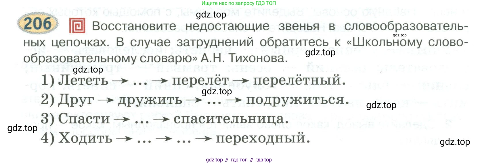 Русский язык, 6 класс Учебник, авторы: Быстрова Елена Александровна, Кибирёва Людмила Валентиновна, Гостева Юлия Николаевна, Антонова Евгения Станиславовна, издательство Русское слово, Москва, 2022, голубого цвета, Часть 1, страница 166, номер 206, Условие