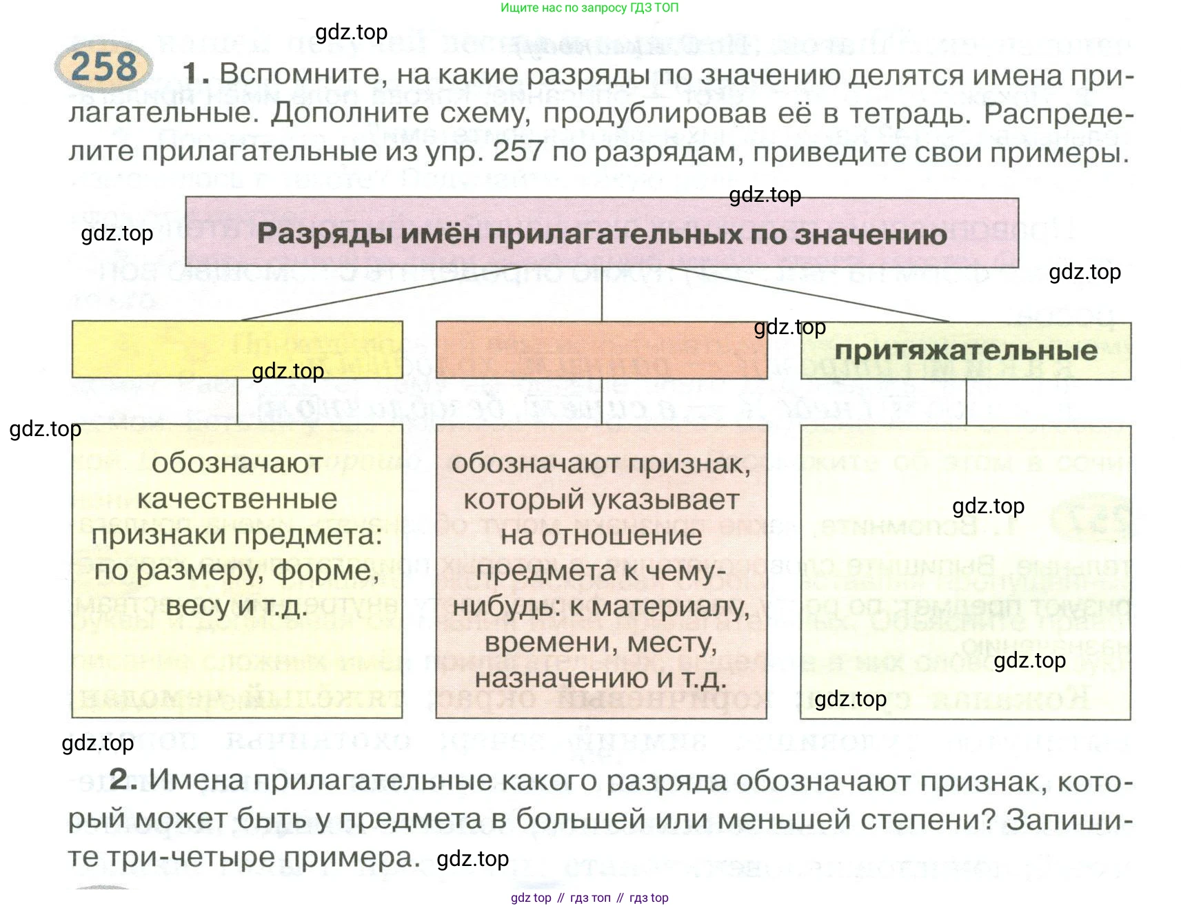 Русский язык, 6 класс Учебник, авторы: Быстрова Елена Александровна, Кибирёва Людмила Валентиновна, Гостева Юлия Николаевна, Антонова Евгения Станиславовна, издательство Русское слово, Москва, 2022, голубого цвета, Часть 1, страница 206, номер 258, Условие