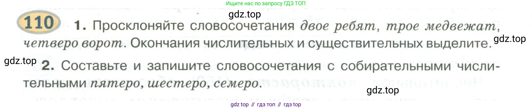 Русский язык, 6 класс Учебник, авторы: Быстрова Елена Александровна, Кибирёва Людмила Валентиновна, Гостева Юлия Николаевна, Антонова Евгения Станиславовна, издательство Русское слово, Москва, 2022, голубого цвета, Часть 2, страница 84, номер 110, Условие