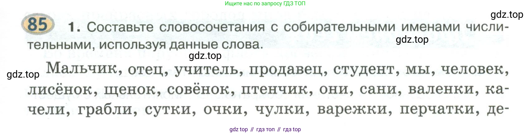 Русский язык, 6 класс Учебник, авторы: Быстрова Елена Александровна, Кибирёва Людмила Валентиновна, Гостева Юлия Николаевна, Антонова Евгения Станиславовна, издательство Русское слово, Москва, 2022, голубого цвета, Часть 2, страница 67, номер 85, Условие