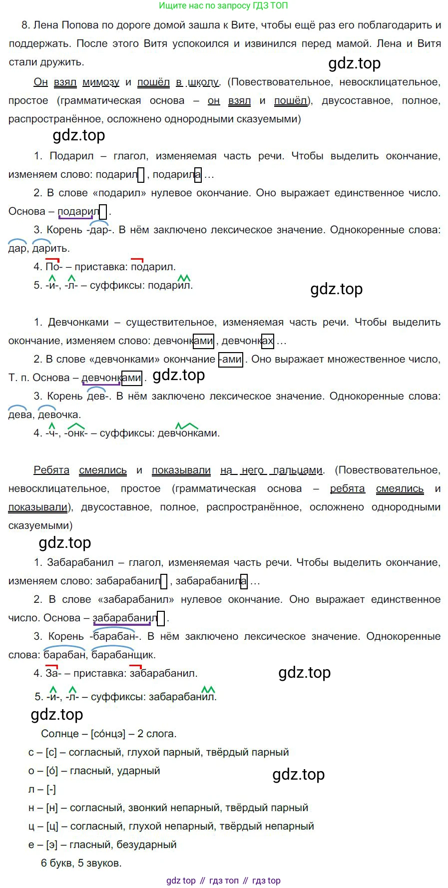 Русский язык, 6 класс Учебник, авторы: Быстрова Елена Александровна, Кибирёва Людмила Валентиновна, Гостева Юлия Николаевна, Антонова Евгения Станиславовна, издательство Русское слово, Москва, 2022, голубого цвета, Часть 2, страница 123, номер 8, Решение 1