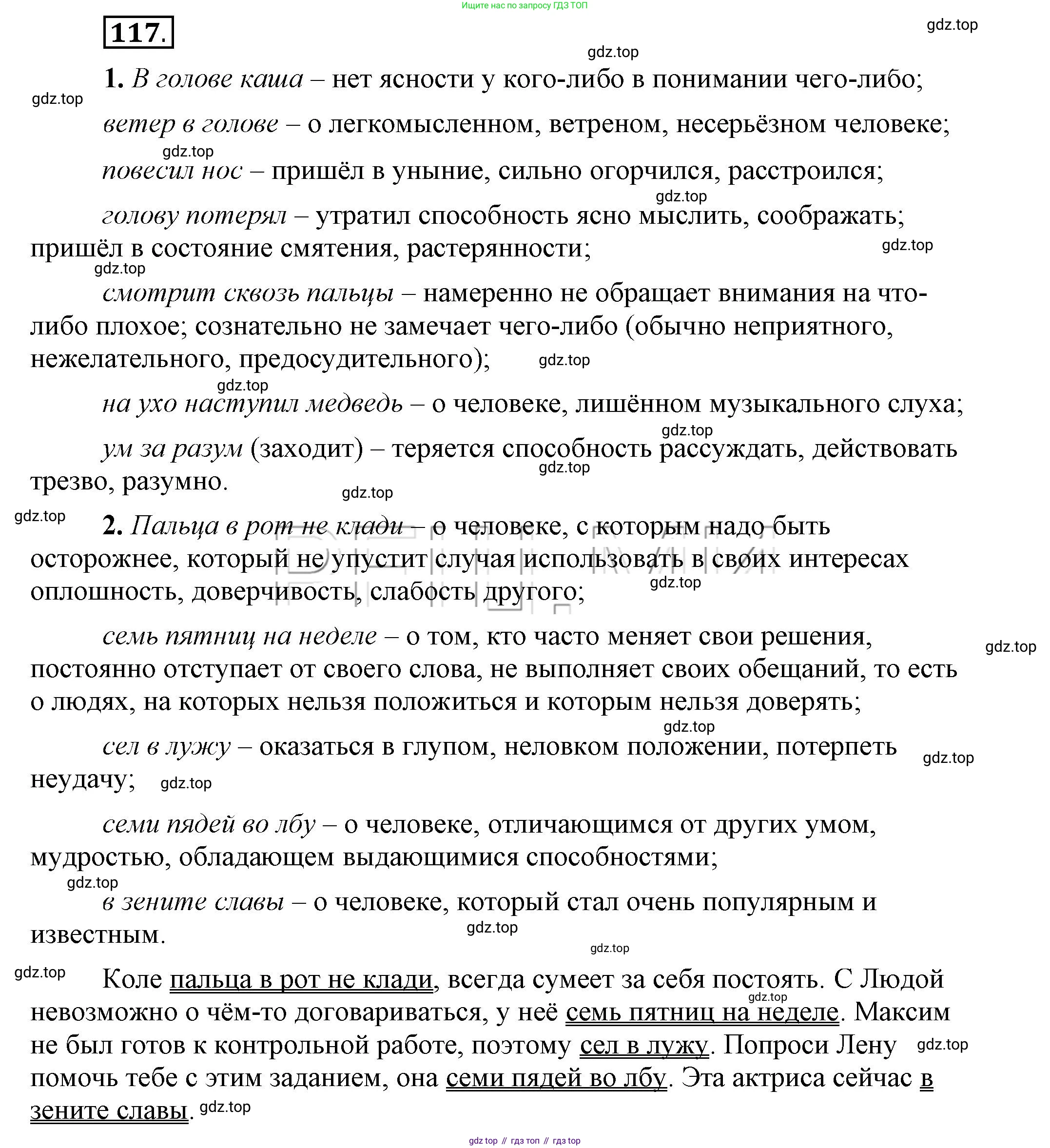 Русский язык, 6 класс Учебник, авторы: Быстрова Елена Александровна, Кибирёва Людмила Валентиновна, Гостева Юлия Николаевна, Антонова Евгения Станиславовна, издательство Русское слово, Москва, 2022, голубого цвета, Часть 1, страница 119, номер 117, Решение 2