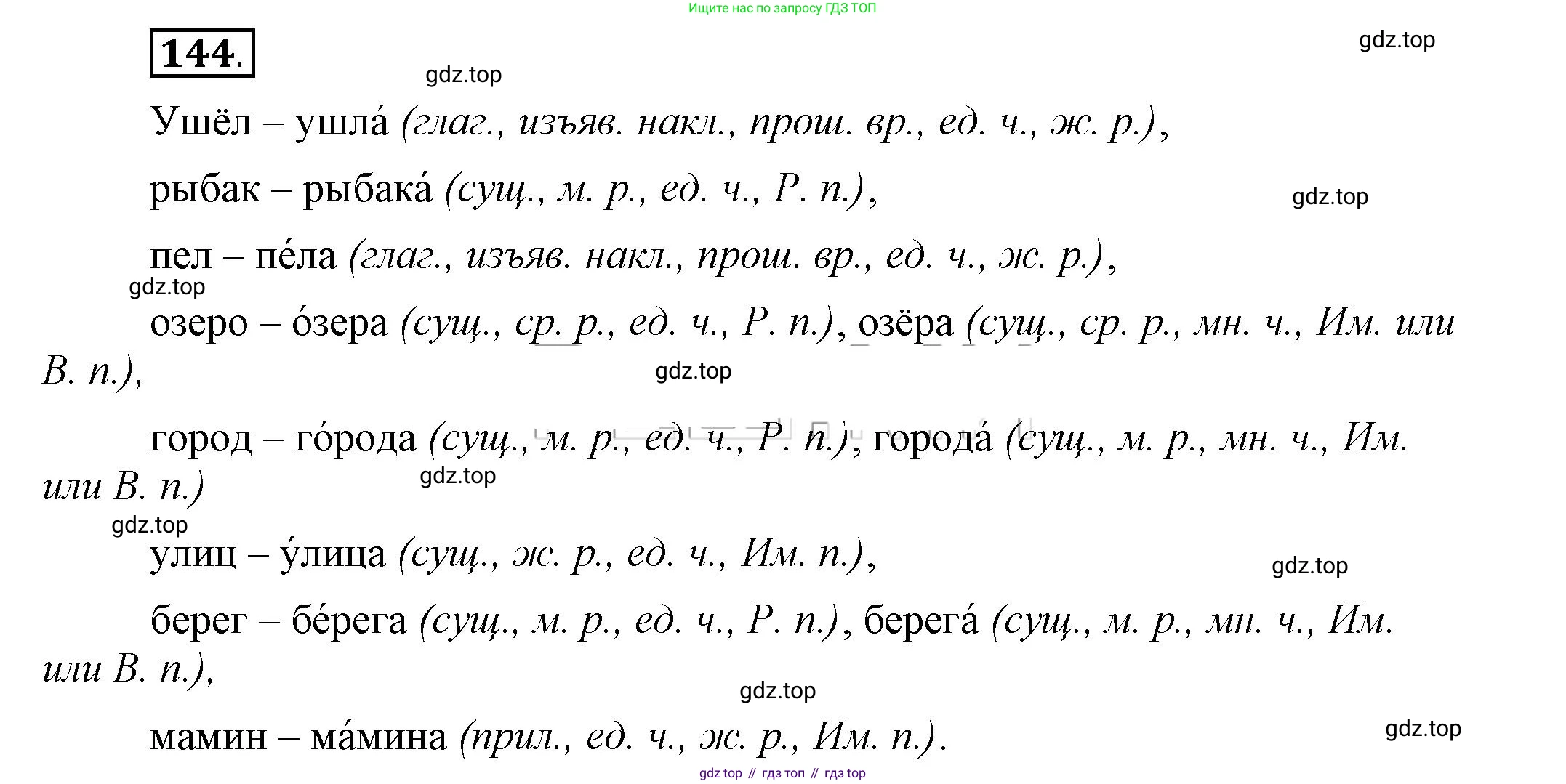 Русский язык, 6 класс Учебник, авторы: Быстрова Елена Александровна, Кибирёва Людмила Валентиновна, Гостева Юлия Николаевна, Антонова Евгения Станиславовна, издательство Русское слово, Москва, 2022, голубого цвета, Часть 1, страница 135, номер 144, Решение 2