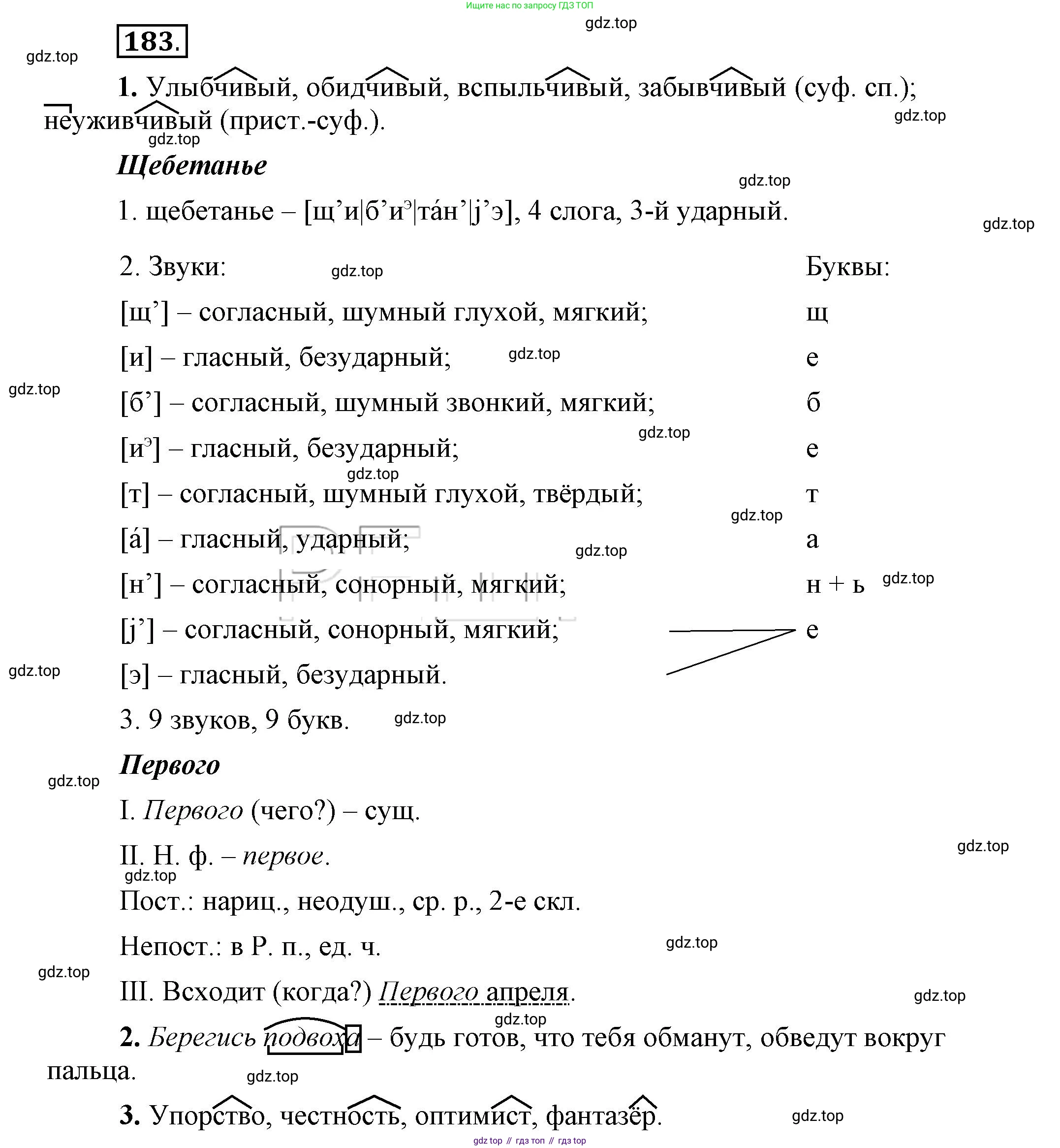 Русский язык, 6 класс Учебник, авторы: Быстрова Елена Александровна, Кибирёва Людмила Валентиновна, Гостева Юлия Николаевна, Антонова Евгения Станиславовна, издательство Русское слово, Москва, 2022, голубого цвета, Часть 1, страница 152, номер 183, Решение 2