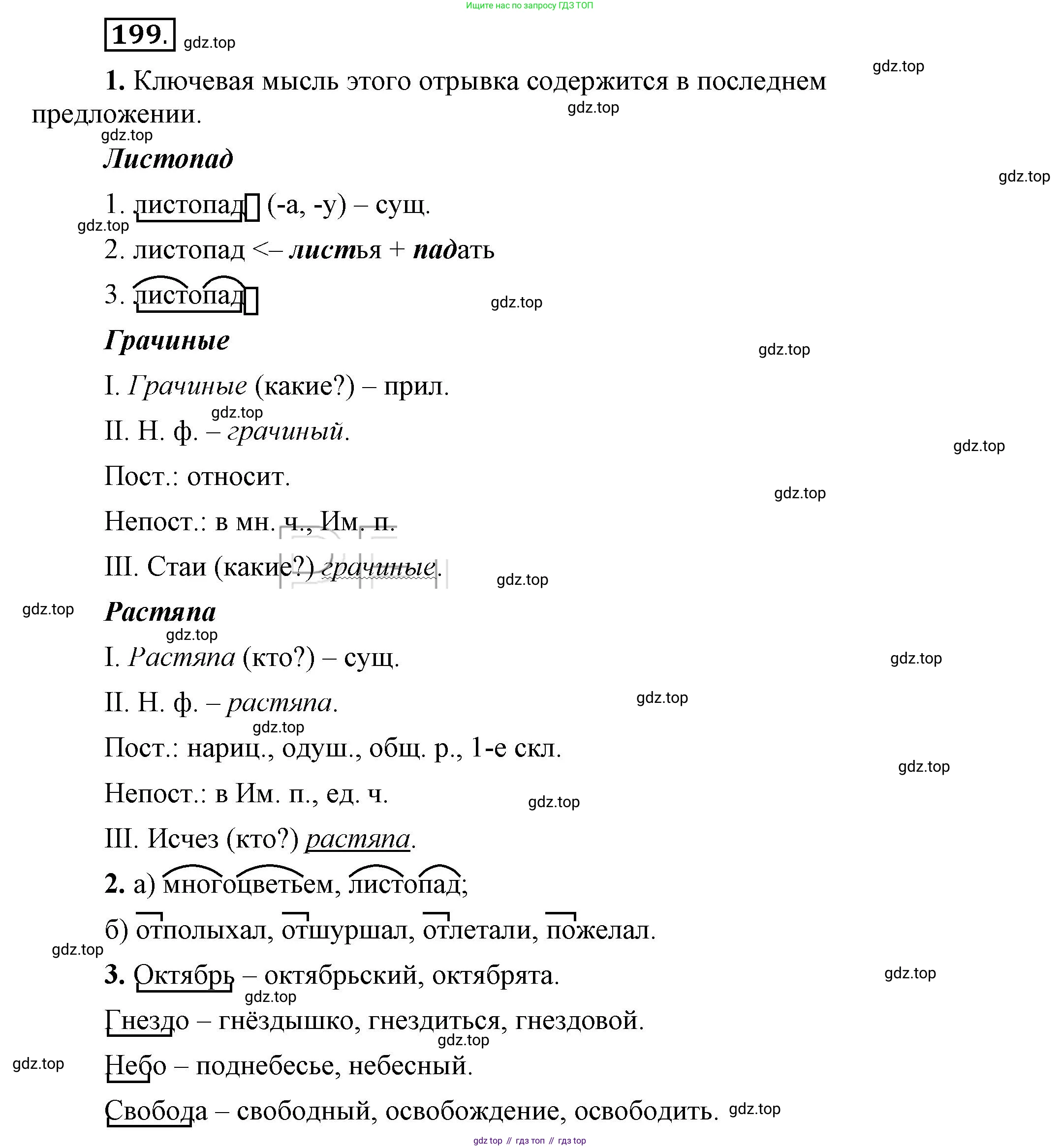 Русский язык, 6 класс Учебник, авторы: Быстрова Елена Александровна, Кибирёва Людмила Валентиновна, Гостева Юлия Николаевна, Антонова Евгения Станиславовна, издательство Русское слово, Москва, 2022, голубого цвета, Часть 1, страница 160, номер 199, Решение 2