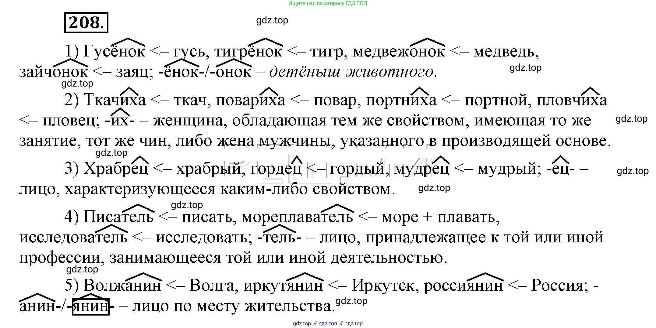 Русский язык, 6 класс Учебник, авторы: Быстрова Елена Александровна, Кибирёва Людмила Валентиновна, Гостева Юлия Николаевна, Антонова Евгения Станиславовна, издательство Русское слово, Москва, 2022, голубого цвета, Часть 1, страница 169, номер 208, Решение 2