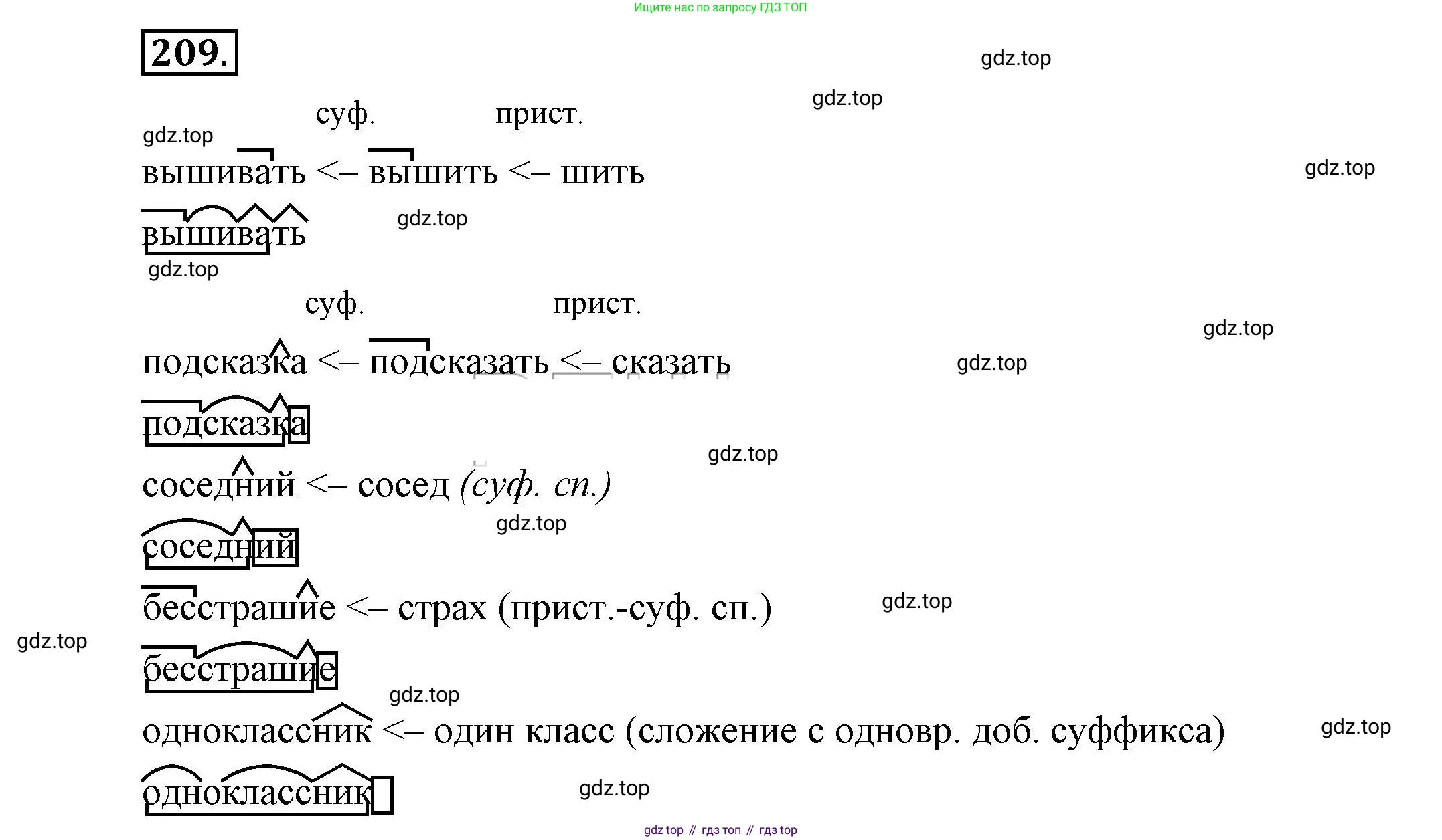 Русский язык, 6 класс Учебник, авторы: Быстрова Елена Александровна, Кибирёва Людмила Валентиновна, Гостева Юлия Николаевна, Антонова Евгения Станиславовна, издательство Русское слово, Москва, 2022, голубого цвета, Часть 1, страница 169, номер 209, Решение 2