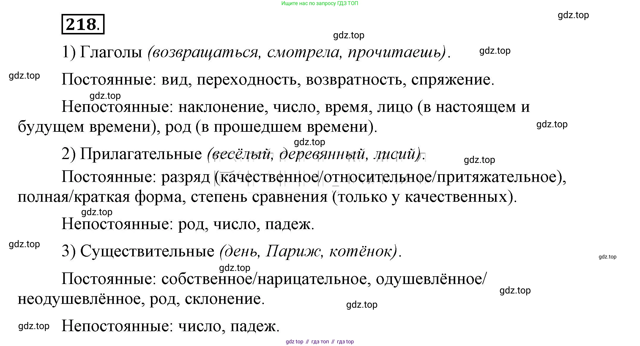 Русский язык, 6 класс Учебник, авторы: Быстрова Елена Александровна, Кибирёва Людмила Валентиновна, Гостева Юлия Николаевна, Антонова Евгения Станиславовна, издательство Русское слово, Москва, 2022, голубого цвета, Часть 1, страница 179, номер 218, Решение 2