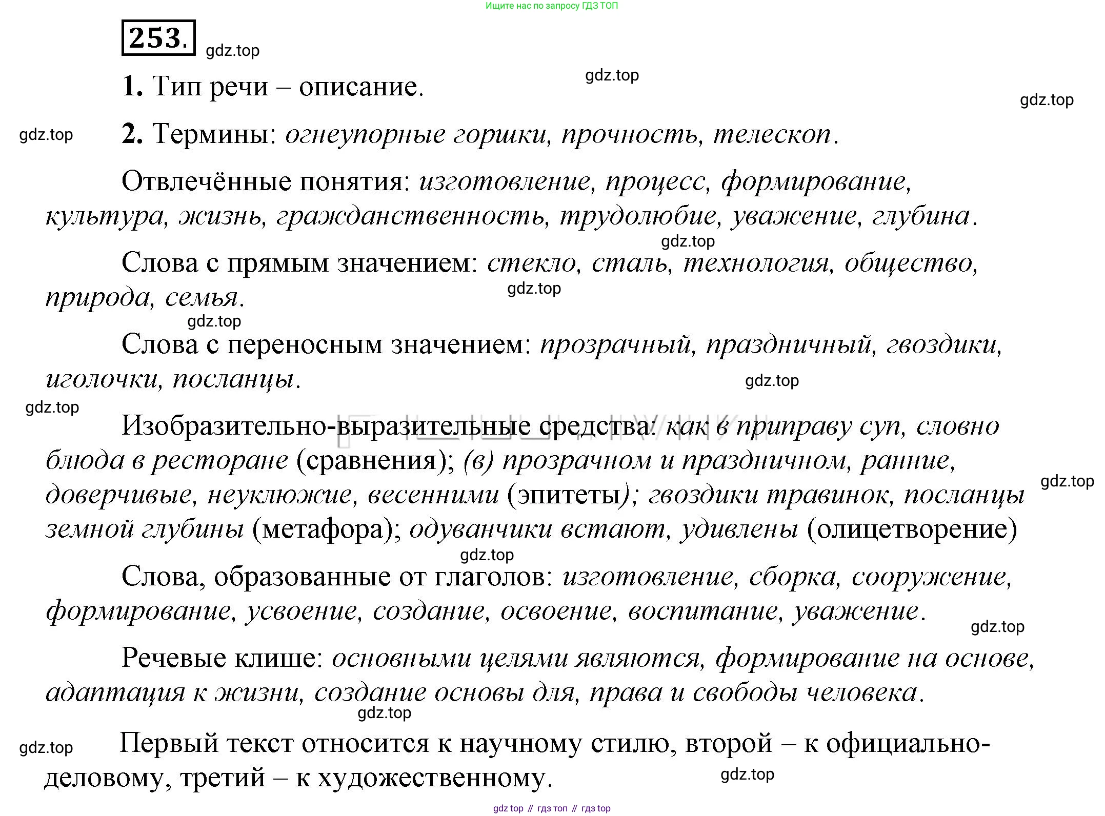 Русский язык, 6 класс Учебник, авторы: Быстрова Елена Александровна, Кибирёва Людмила Валентиновна, Гостева Юлия Николаевна, Антонова Евгения Станиславовна, издательство Русское слово, Москва, 2022, голубого цвета, Часть 1, страница 197, номер 253, Решение 2