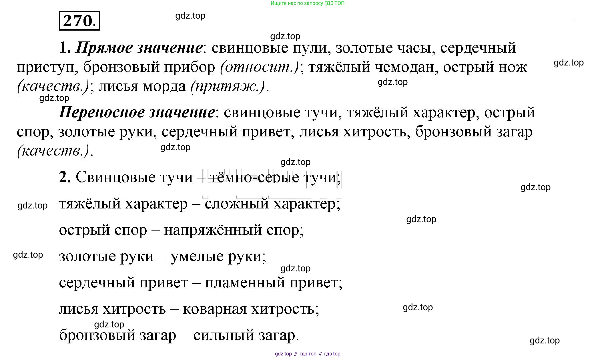 Русский язык, 6 класс Учебник, авторы: Быстрова Елена Александровна, Кибирёва Людмила Валентиновна, Гостева Юлия Николаевна, Антонова Евгения Станиславовна, издательство Русское слово, Москва, 2022, голубого цвета, Часть 1, страница 216, номер 270, Решение 2