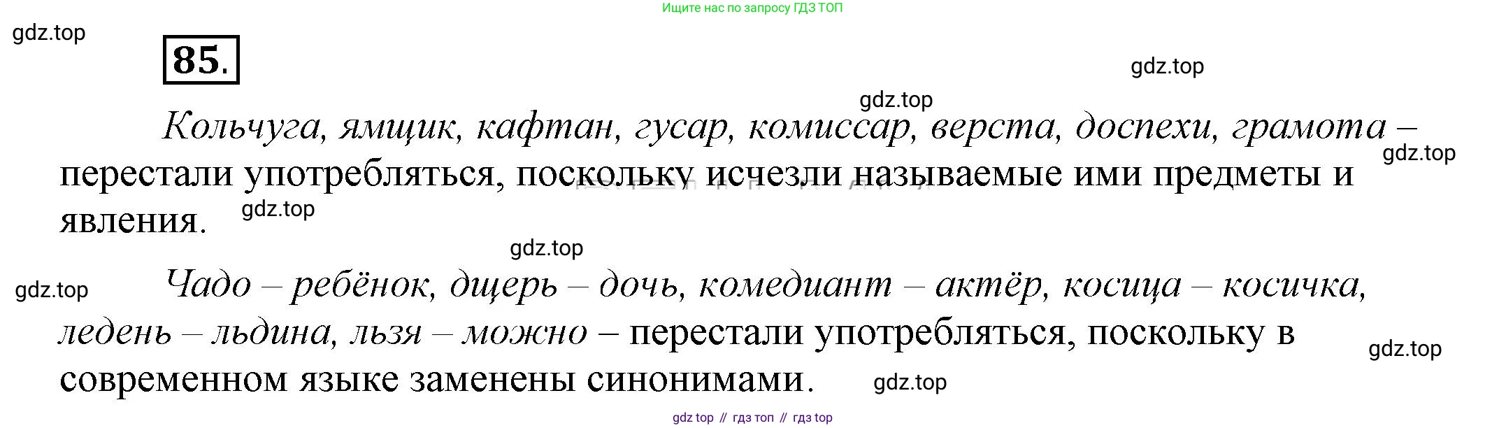 Русский язык, 6 класс Учебник, авторы: Быстрова Елена Александровна, Кибирёва Людмила Валентиновна, Гостева Юлия Николаевна, Антонова Евгения Станиславовна, издательство Русское слово, Москва, 2022, голубого цвета, Часть 1, страница 88, номер 85, Решение 2