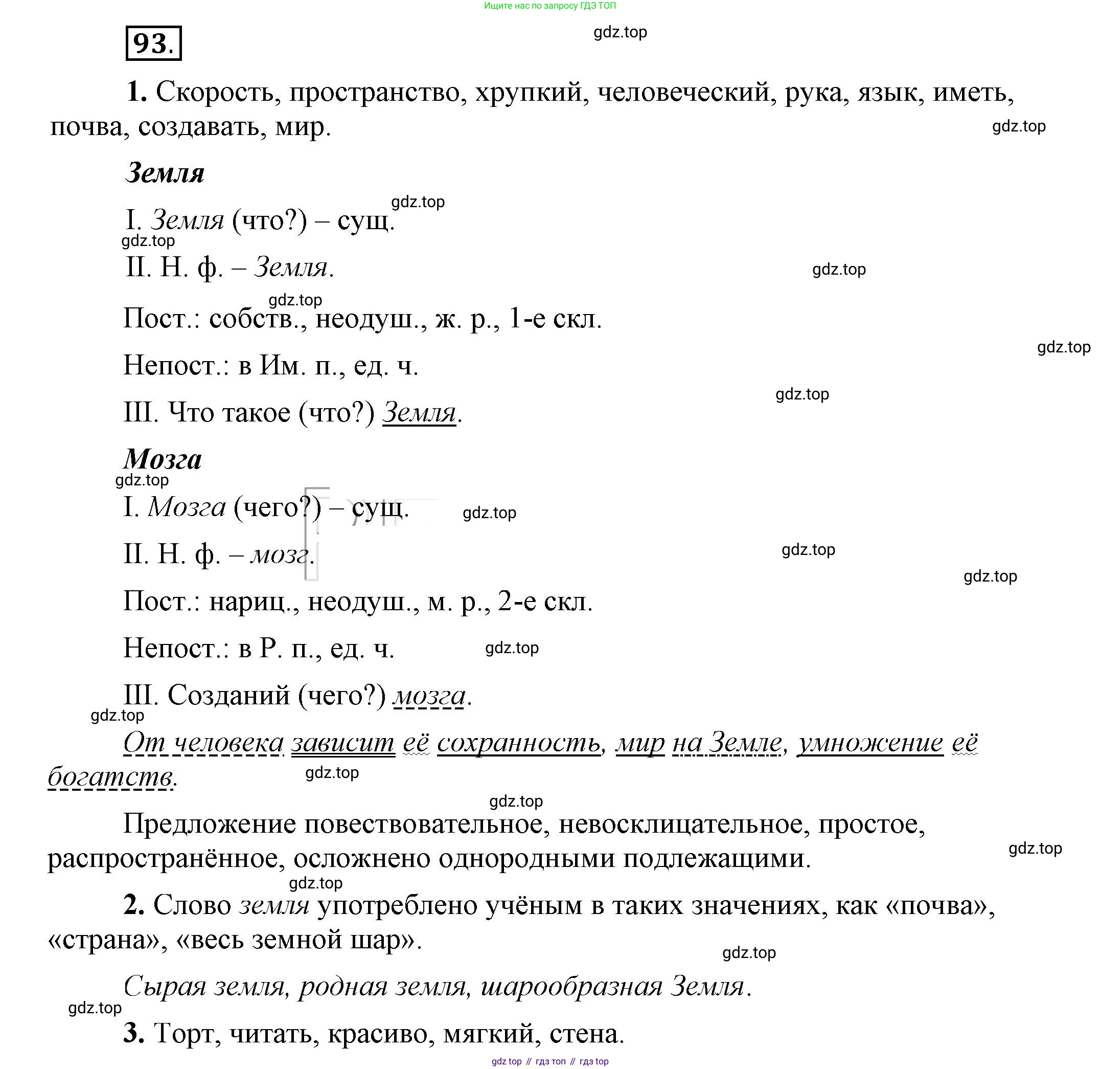 Русский язык, 6 класс Учебник, авторы: Быстрова Елена Александровна, Кибирёва Людмила Валентиновна, Гостева Юлия Николаевна, Антонова Евгения Станиславовна, издательство Русское слово, Москва, 2022, голубого цвета, Часть 1, страница 98, номер 93, Решение 2