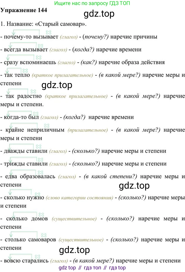 Русский язык, 6 класс Учебник, авторы: Быстрова Елена Александровна, Кибирёва Людмила Валентиновна, Гостева Юлия Николаевна, Антонова Евгения Станиславовна, издательство Русское слово, Москва, 2022, голубого цвета, Часть 2, страница 112, номер 144, Решение 3