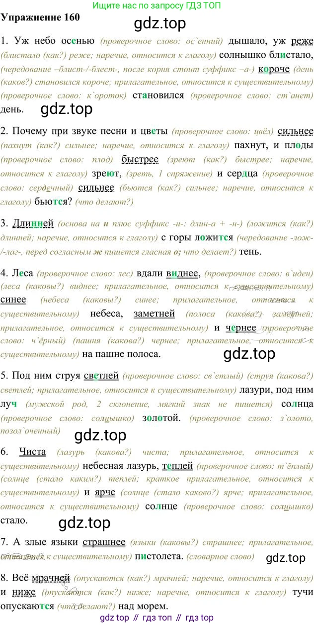 Русский язык, 6 класс Учебник, авторы: Быстрова Елена Александровна, Кибирёва Людмила Валентиновна, Гостева Юлия Николаевна, Антонова Евгения Станиславовна, издательство Русское слово, Москва, 2022, голубого цвета, Часть 2, страница 125, номер 160, Решение 3