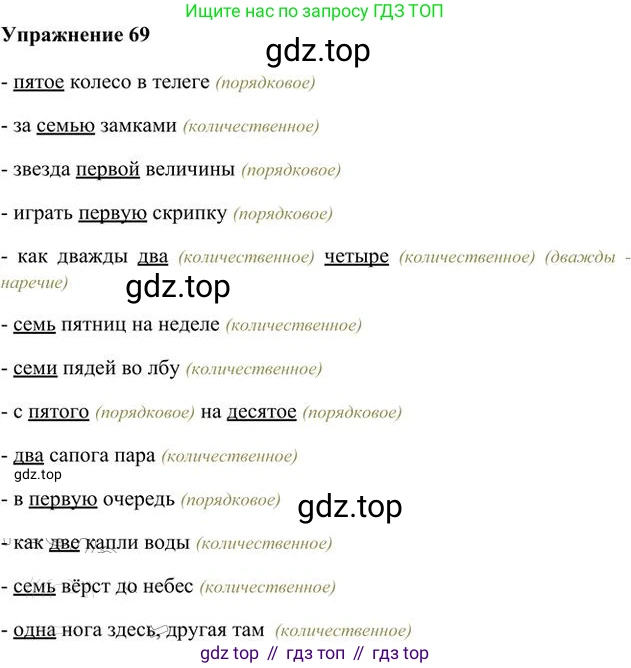 Русский язык, 6 класс Учебник, авторы: Быстрова Елена Александровна, Кибирёва Людмила Валентиновна, Гостева Юлия Николаевна, Антонова Евгения Станиславовна, издательство Русское слово, Москва, 2022, голубого цвета, Часть 2, страница 57, номер 69, Решение 3