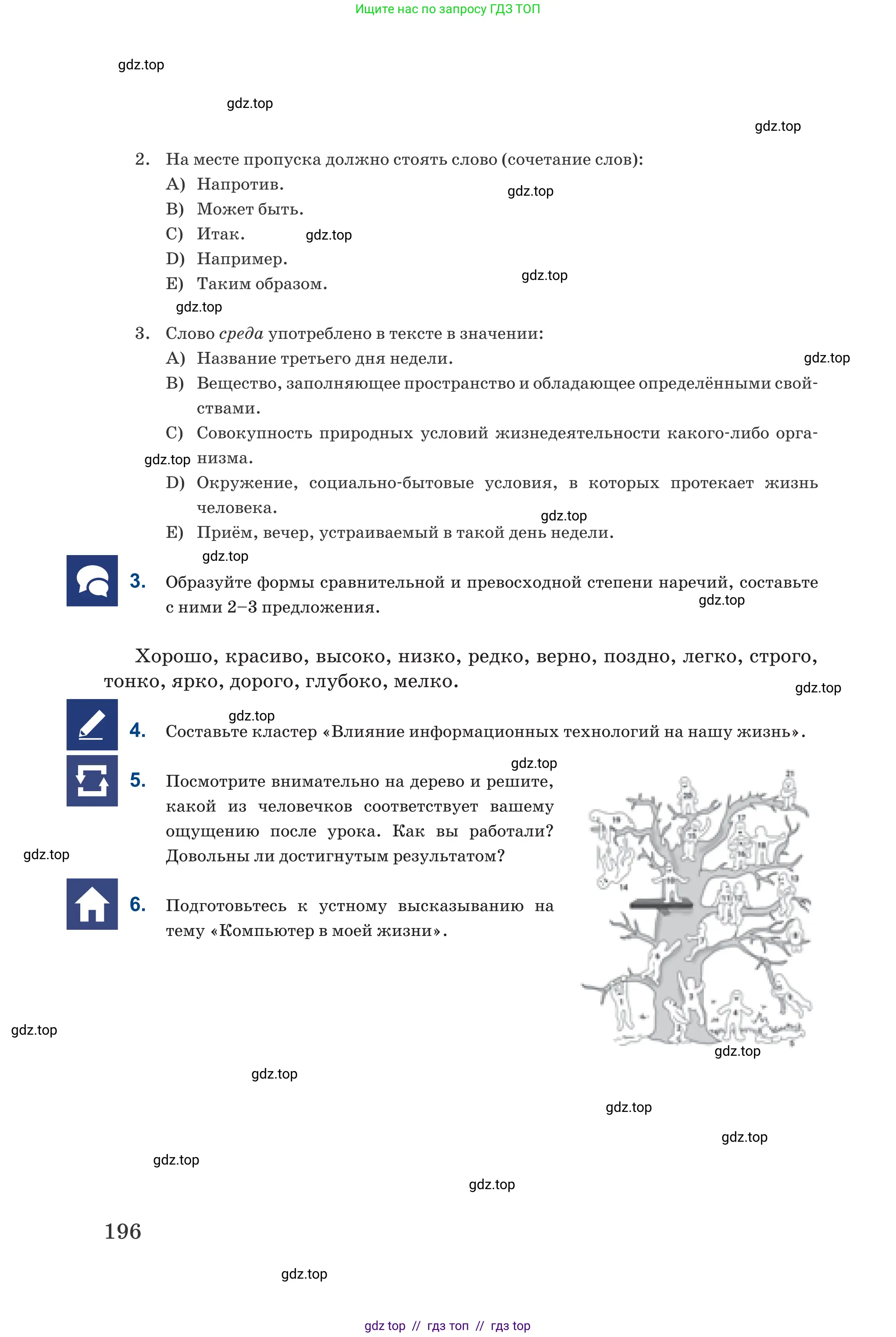 Русский язык, 6 класс Учебник, авторы: Капенова Жанарсын Жуматовна, Валова Мария Валерьевна, Мирошникова Наталья Владимировна, издательство Арман-ПВ, Астана, 2018, страница 196