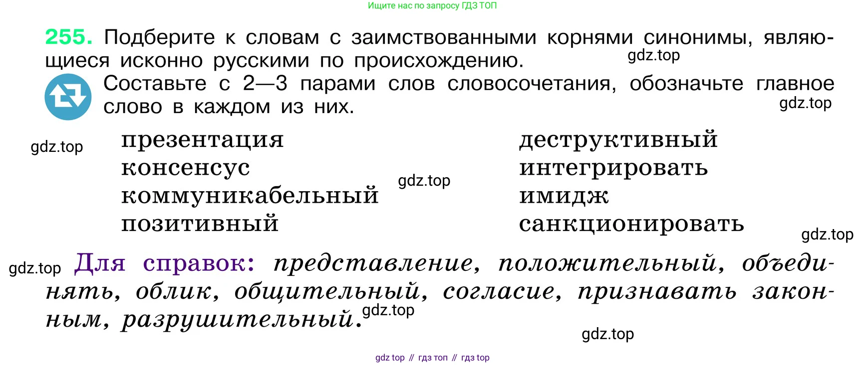 ГДЗ Русский язык, 6 класс Учебник, авторы: Баранов Михаил Трофимович, Ладыженская Таиса Алексеевна, Тростенцова Лидия Александровна, Ладыженская Наталия Вениаминовна, Дейкина Алевтина Дмитриевна, Антонова Любовь Геннадиевна, Григорян Лариса Трофимовна, Кулибаба Иван Иванович, издательство Просвещение, Москва, 2023, салатового цвета, Часть 1, страница 131, номер 255, Условие 2024