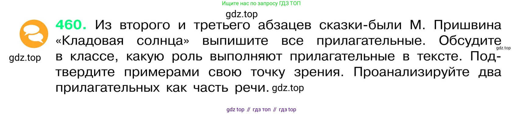 ГДЗ Русский язык, 6 класс Учебник, авторы: Баранов Михаил Трофимович, Ладыженская Таиса Алексеевна, Тростенцова Лидия Александровна, Ладыженская Наталия Вениаминовна, Дейкина Алевтина Дмитриевна, Антонова Любовь Геннадиевна, Григорян Лариса Трофимовна, Кулибаба Иван Иванович, издательство Просвещение, Москва, 2023, салатового цвета, Часть 2, страница 31, номер 460, Условие 2024