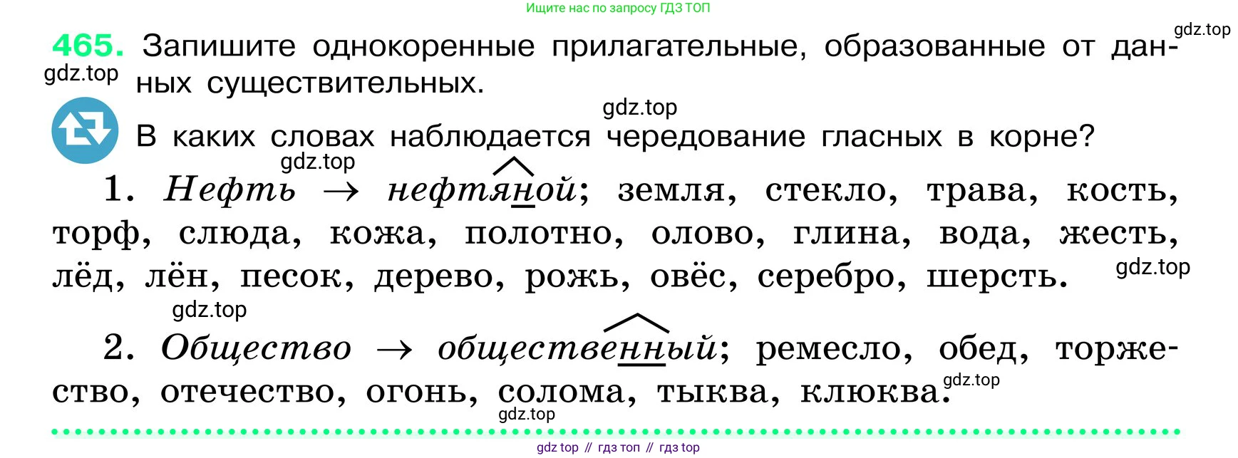 ГДЗ Русский язык, 6 класс Учебник, авторы: Баранов Михаил Трофимович, Ладыженская Таиса Алексеевна, Тростенцова Лидия Александровна, Ладыженская Наталия Вениаминовна, Дейкина Алевтина Дмитриевна, Антонова Любовь Геннадиевна, Григорян Лариса Трофимовна, Кулибаба Иван Иванович, издательство Просвещение, Москва, 2023, салатового цвета, Часть 2, страница 33, номер 465, Условие 2024