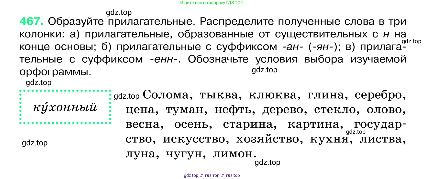 ГДЗ Русский язык, 6 класс Учебник, авторы: Баранов Михаил Трофимович, Ладыженская Таиса Алексеевна, Тростенцова Лидия Александровна, Ладыженская Наталия Вениаминовна, Дейкина Алевтина Дмитриевна, Антонова Любовь Геннадиевна, Григорян Лариса Трофимовна, Кулибаба Иван Иванович, издательство Просвещение, Москва, 2023, салатового цвета, Часть 2, страница 34, номер 467, Условие 2024