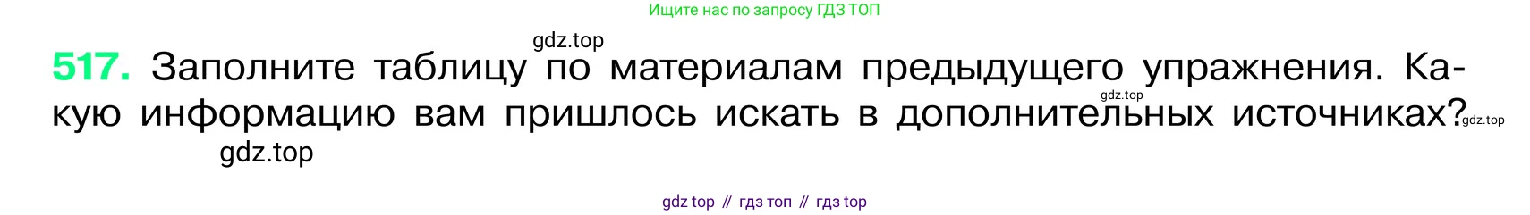 ГДЗ Русский язык, 6 класс Учебник, авторы: Баранов Михаил Трофимович, Ладыженская Таиса Алексеевна, Тростенцова Лидия Александровна, Ладыженская Наталия Вениаминовна, Дейкина Алевтина Дмитриевна, Антонова Любовь Геннадиевна, Григорян Лариса Трофимовна, Кулибаба Иван Иванович, издательство Просвещение, Москва, 2023, салатового цвета, Часть 2, страница 58, номер 517, Условие 2024
