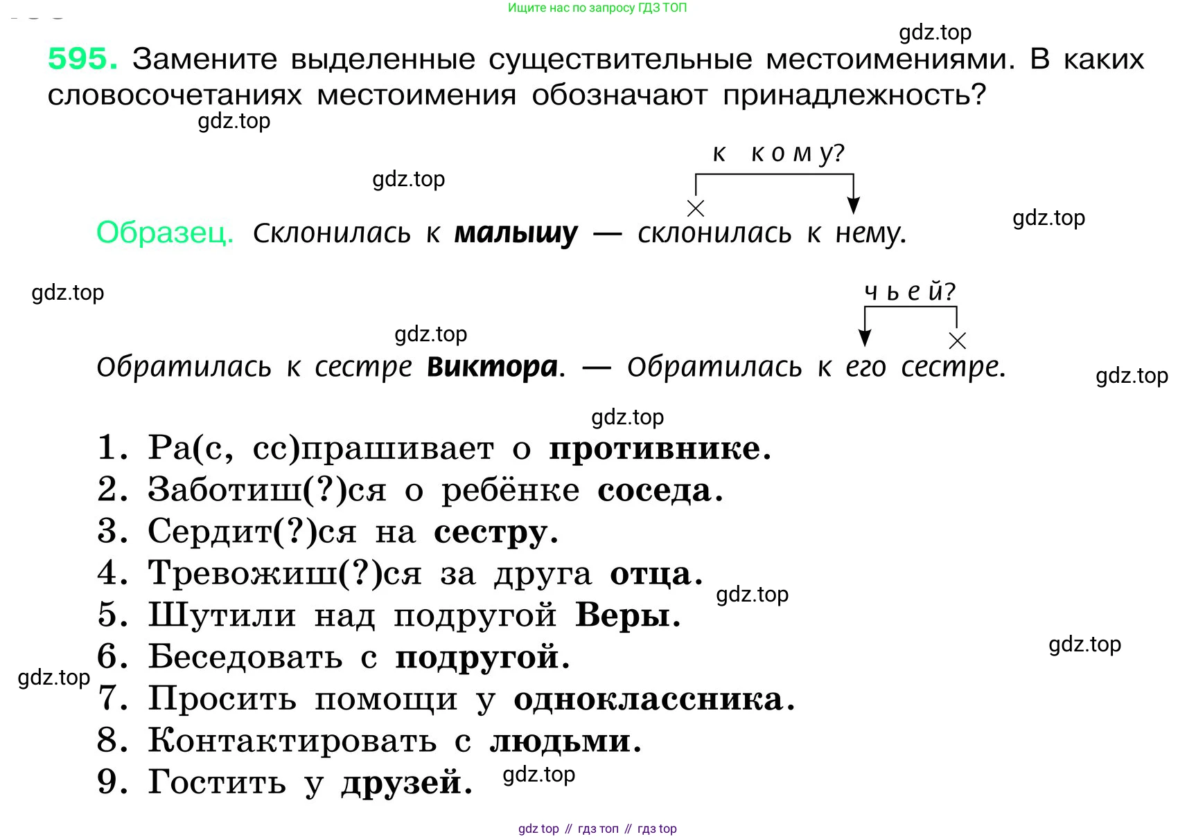 ГДЗ Русский язык, 6 класс Учебник, авторы: Баранов Михаил Трофимович, Ладыженская Таиса Алексеевна, Тростенцова Лидия Александровна, Ладыженская Наталия Вениаминовна, Дейкина Алевтина Дмитриевна, Антонова Любовь Геннадиевна, Григорян Лариса Трофимовна, Кулибаба Иван Иванович, издательство Просвещение, Москва, 2023, салатового цвета, Часть 2, страница 100, номер 595, Условие 2024