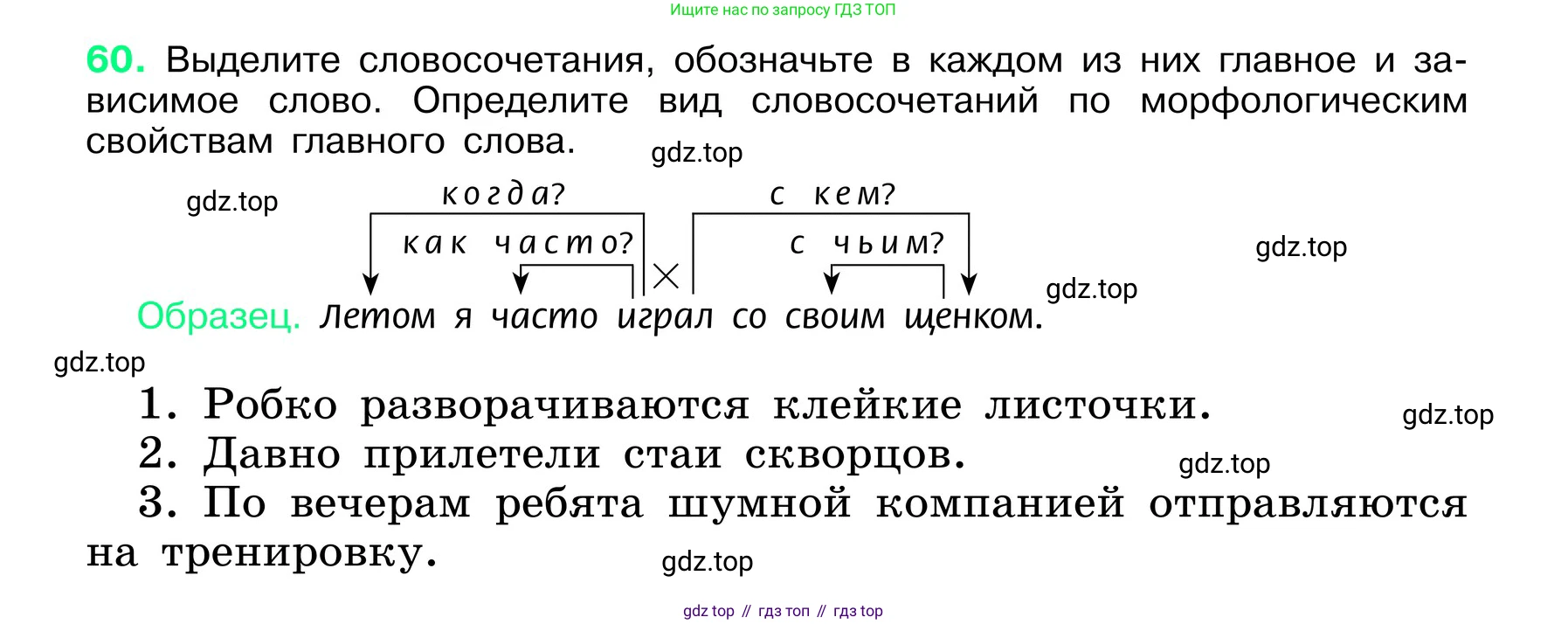 ГДЗ Русский язык, 6 класс Учебник, авторы: Баранов Михаил Трофимович, Ладыженская Таиса Алексеевна, Тростенцова Лидия Александровна, Ладыженская Наталия Вениаминовна, Дейкина Алевтина Дмитриевна, Антонова Любовь Геннадиевна, Григорян Лариса Трофимовна, Кулибаба Иван Иванович, издательство Просвещение, Москва, 2023, салатового цвета, Часть 1, страница 30, номер 60, Условие 2024