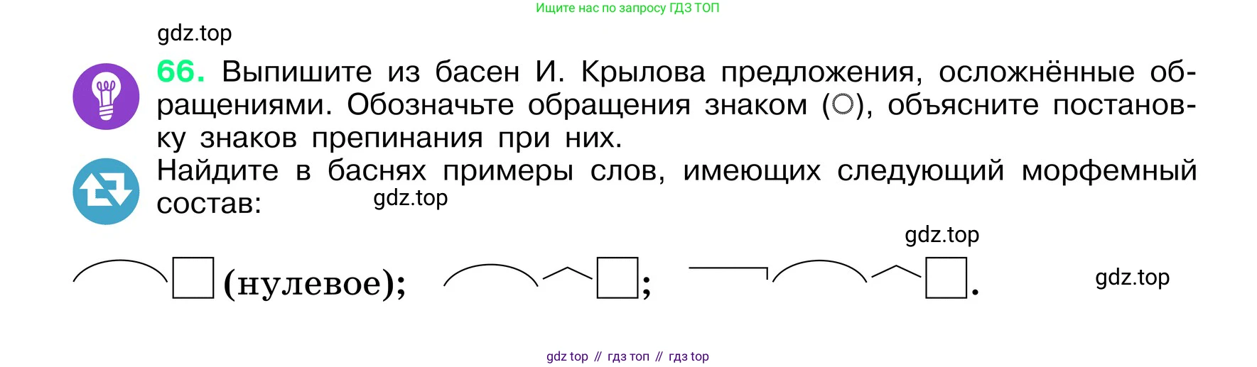 ГДЗ Русский язык, 6 класс Учебник, авторы: Баранов Михаил Трофимович, Ладыженская Таиса Алексеевна, Тростенцова Лидия Александровна, Ладыженская Наталия Вениаминовна, Дейкина Алевтина Дмитриевна, Антонова Любовь Геннадиевна, Григорян Лариса Трофимовна, Кулибаба Иван Иванович, издательство Просвещение, Москва, 2023, салатового цвета, Часть 1, страница 33, номер 66, Условие 2024
