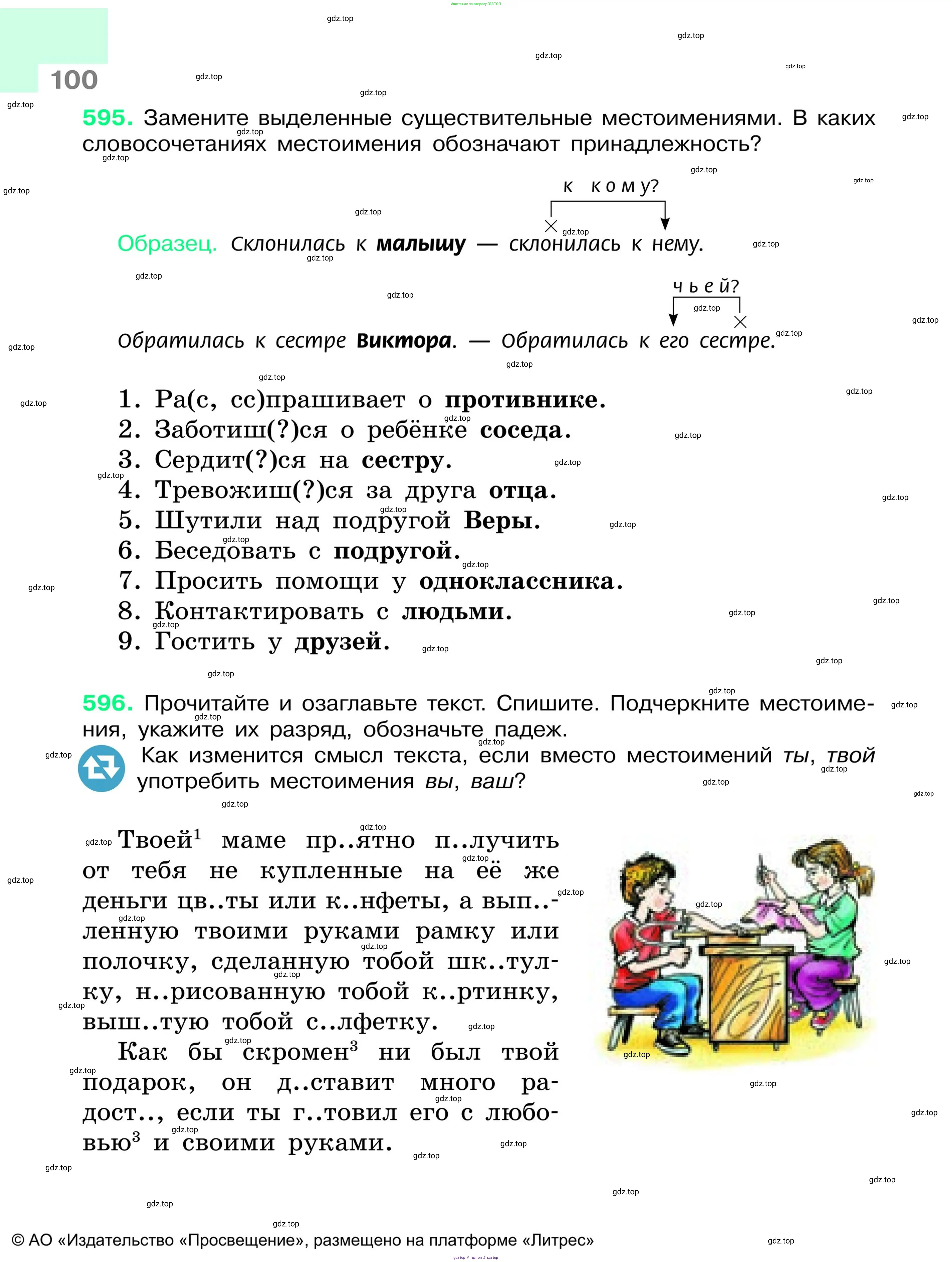 Русский язык, 6 класс Учебник, авторы: Баранов Михаил Трофимович, Ладыженская Таиса Алексеевна, Тростенцова Лидия Александровна, Ладыженская Наталия Вениаминовна, Дейкина Алевтина Дмитриевна, Антонова Любовь Геннадиевна, Григорян Лариса Трофимовна, Кулибаба Иван Иванович, издательство Просвещение, Москва, 2023, салатового цвета, Часть 1, страница 100
