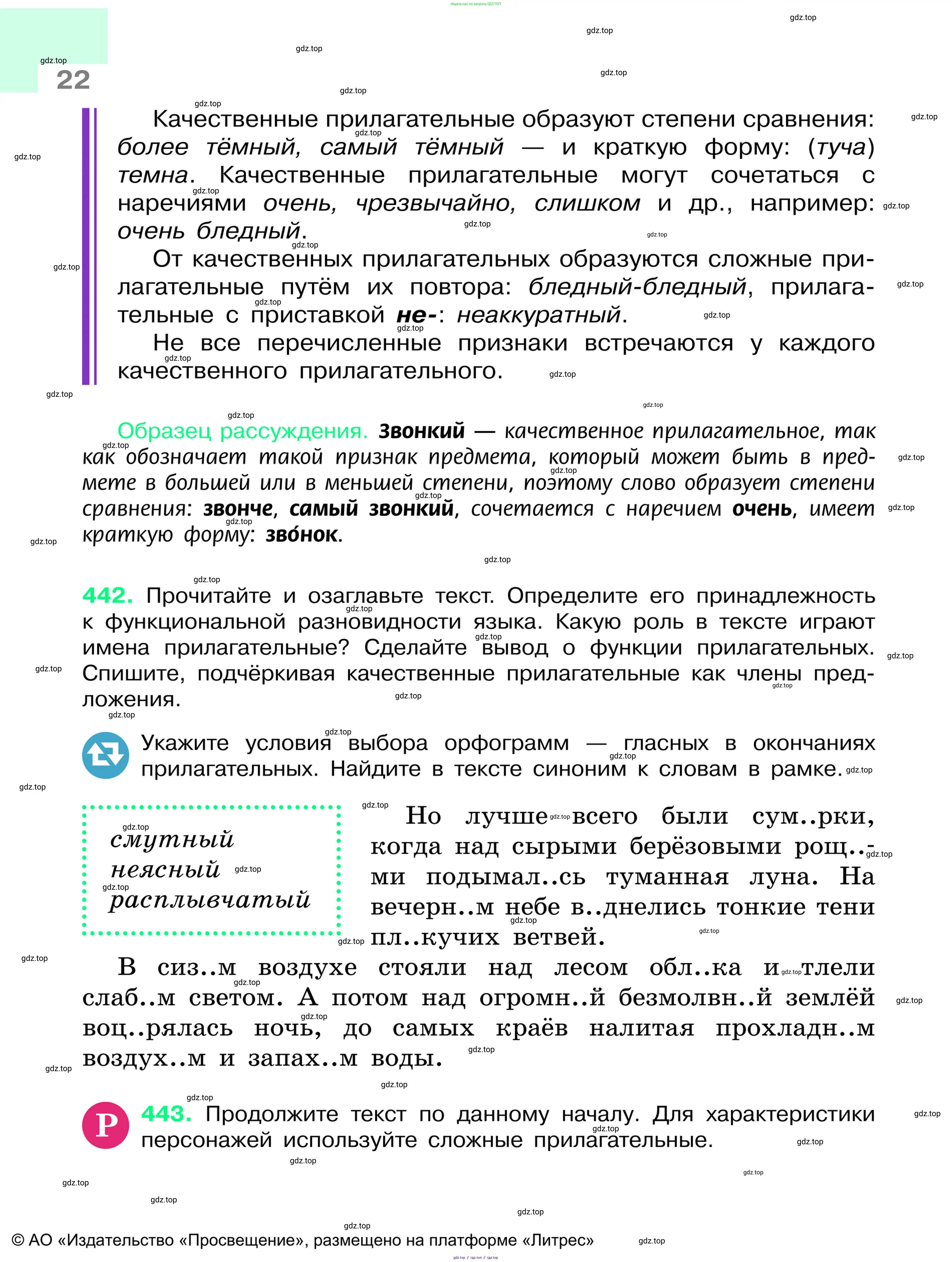 Русский язык, 6 класс Учебник, авторы: Баранов Михаил Трофимович, Ладыженская Таиса Алексеевна, Тростенцова Лидия Александровна, Ладыженская Наталия Вениаминовна, Дейкина Алевтина Дмитриевна, Антонова Любовь Геннадиевна, Григорян Лариса Трофимовна, Кулибаба Иван Иванович, издательство Просвещение, Москва, 2023, салатового цвета, Часть 1, страница 22