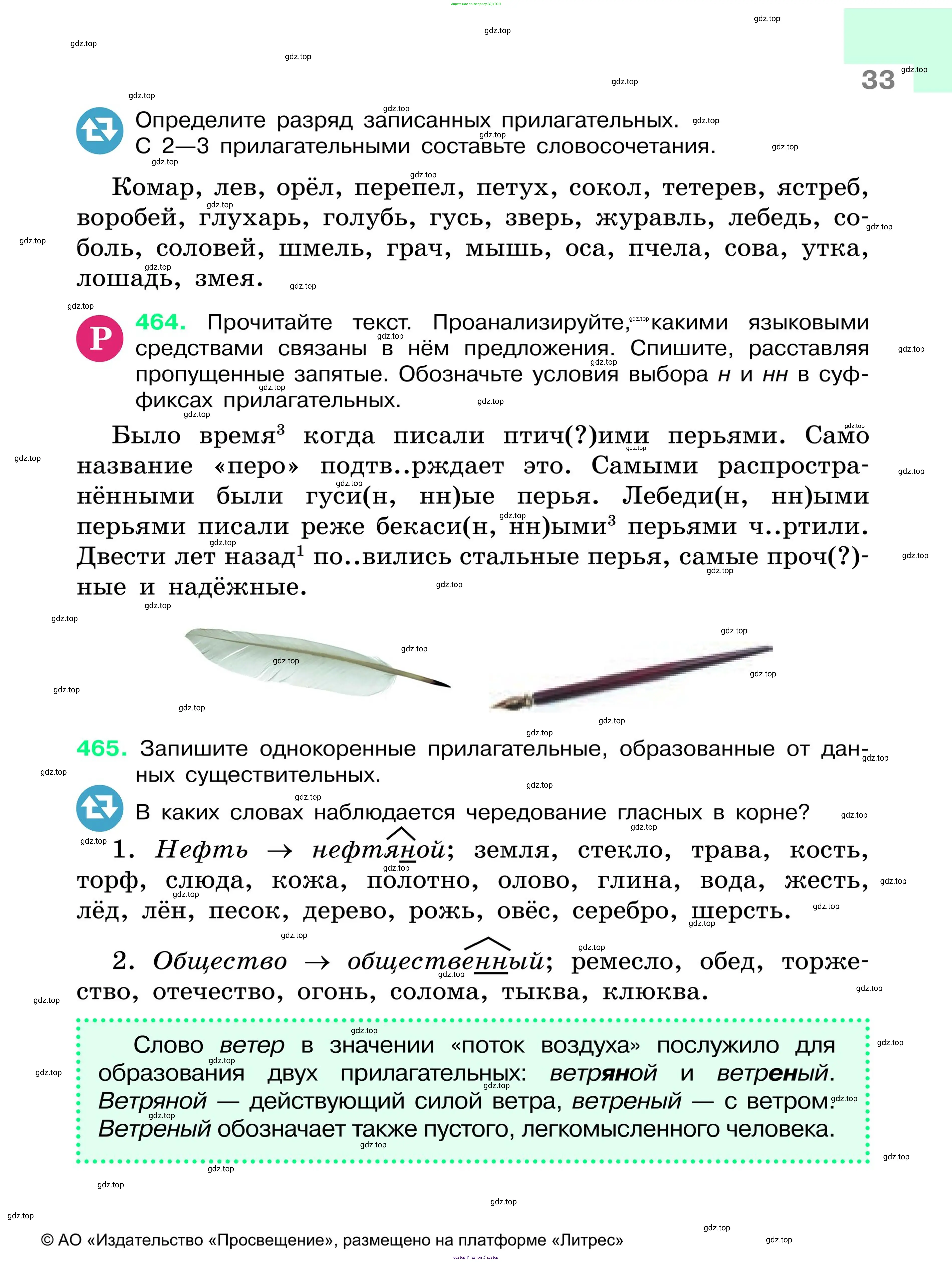 Русский язык, 6 класс Учебник, авторы: Баранов Михаил Трофимович, Ладыженская Таиса Алексеевна, Тростенцова Лидия Александровна, Ладыженская Наталия Вениаминовна, Дейкина Алевтина Дмитриевна, Антонова Любовь Геннадиевна, Григорян Лариса Трофимовна, Кулибаба Иван Иванович, издательство Просвещение, Москва, 2023, салатового цвета, Часть 1, страница 33