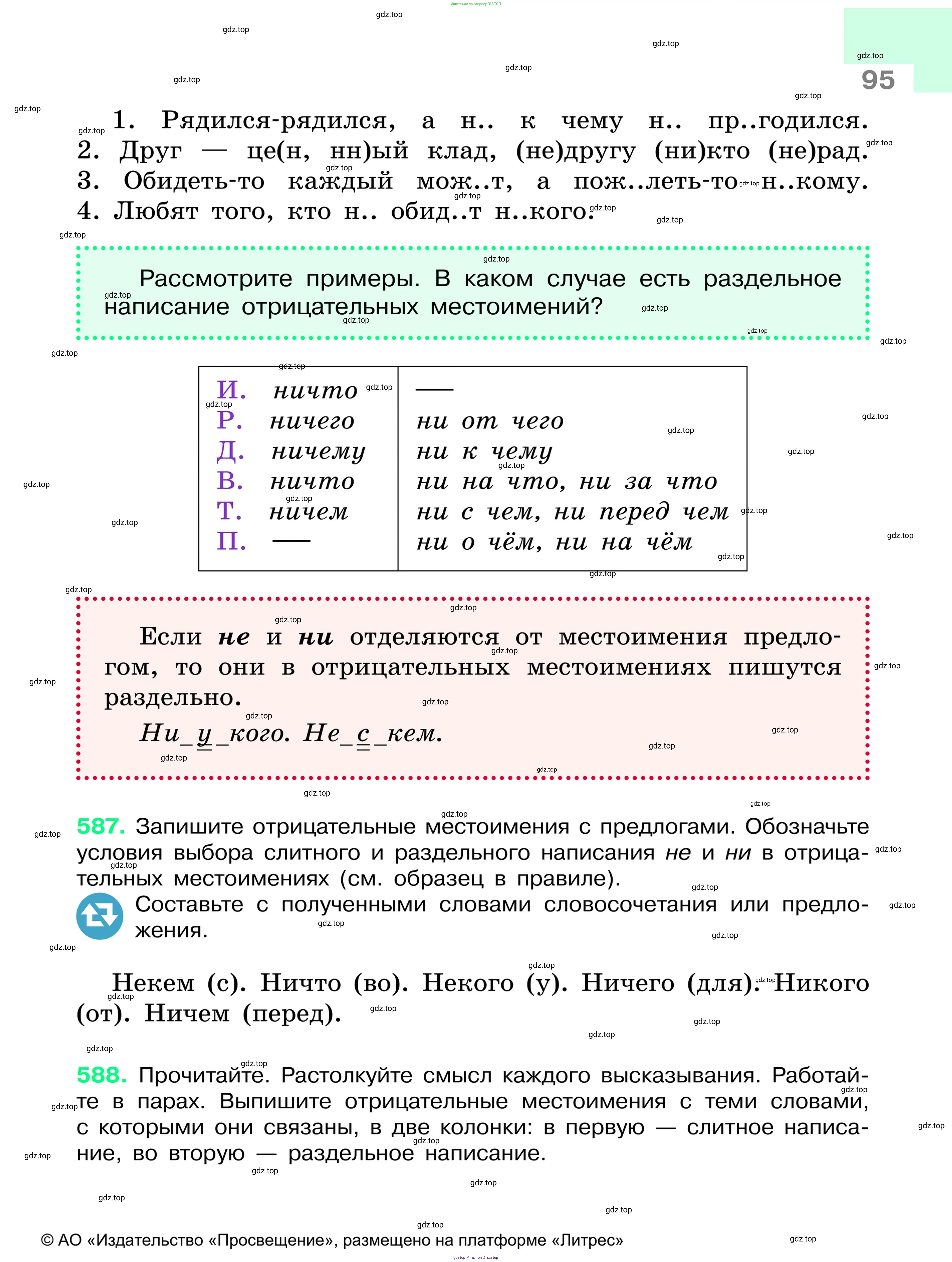Русский язык, 6 класс Учебник, авторы: Баранов Михаил Трофимович, Ладыженская Таиса Алексеевна, Тростенцова Лидия Александровна, Ладыженская Наталия Вениаминовна, Дейкина Алевтина Дмитриевна, Антонова Любовь Геннадиевна, Григорян Лариса Трофимовна, Кулибаба Иван Иванович, издательство Просвещение, Москва, 2023, салатового цвета, Часть 1, страница 95