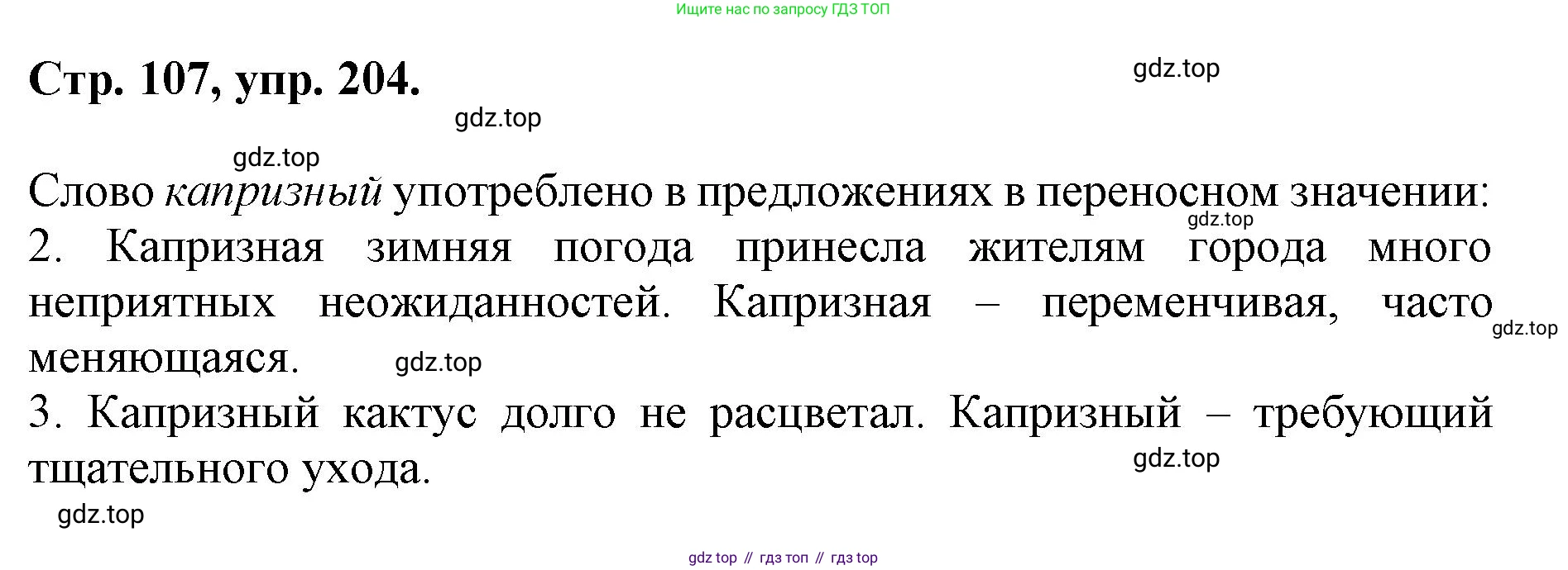 ГДЗ Русский язык, 6 класс Учебник, авторы: Баранов Михаил Трофимович, Ладыженская Таиса Алексеевна, Тростенцова Лидия Александровна, Ладыженская Наталия Вениаминовна, Дейкина Алевтина Дмитриевна, Антонова Любовь Геннадиевна, Григорян Лариса Трофимовна, Кулибаба Иван Иванович, издательство Просвещение, Москва, 2023, салатового цвета, Часть 1, страница 107, номер 204, Решение 1
