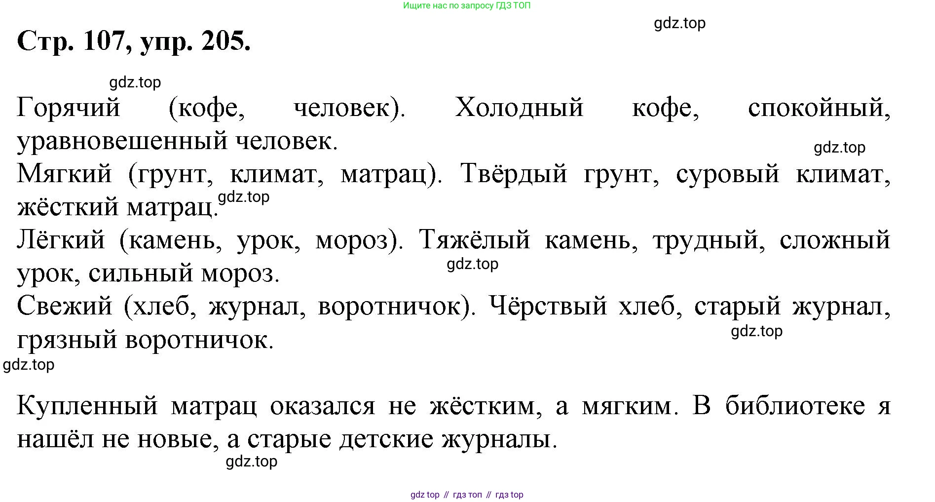 ГДЗ Русский язык, 6 класс Учебник, авторы: Баранов Михаил Трофимович, Ладыженская Таиса Алексеевна, Тростенцова Лидия Александровна, Ладыженская Наталия Вениаминовна, Дейкина Алевтина Дмитриевна, Антонова Любовь Геннадиевна, Григорян Лариса Трофимовна, Кулибаба Иван Иванович, издательство Просвещение, Москва, 2023, салатового цвета, Часть 1, страница 107, номер 205, Решение 1