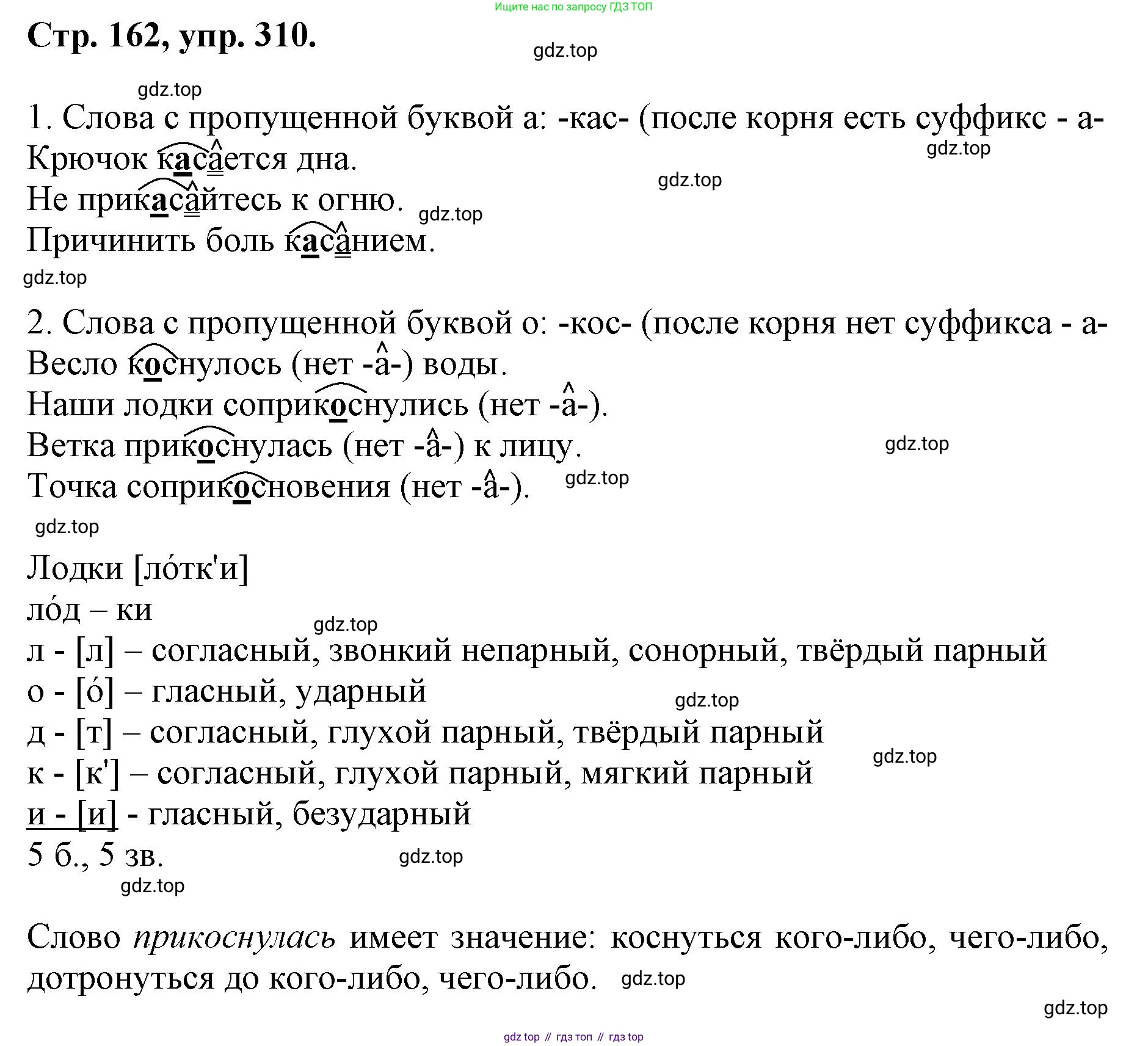 ГДЗ Русский язык, 6 класс Учебник, авторы: Баранов Михаил Трофимович, Ладыженская Таиса Алексеевна, Тростенцова Лидия Александровна, Ладыженская Наталия Вениаминовна, Дейкина Алевтина Дмитриевна, Антонова Любовь Геннадиевна, Григорян Лариса Трофимовна, Кулибаба Иван Иванович, издательство Просвещение, Москва, 2023, салатового цвета, Часть 1, страница 162, номер 310, Решение 1