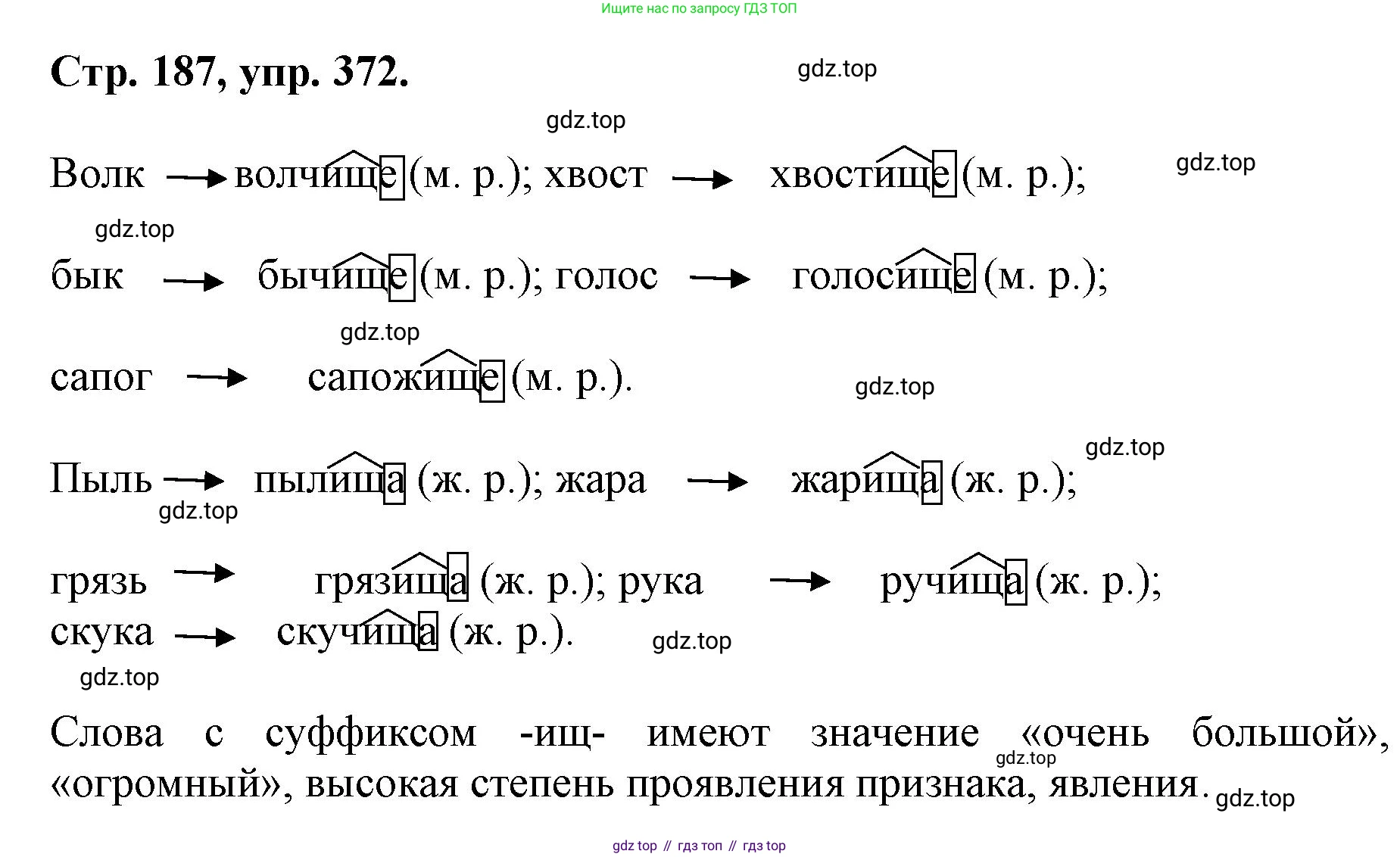 ГДЗ Русский язык, 6 класс Учебник, авторы: Баранов Михаил Трофимович, Ладыженская Таиса Алексеевна, Тростенцова Лидия Александровна, Ладыженская Наталия Вениаминовна, Дейкина Алевтина Дмитриевна, Антонова Любовь Геннадиевна, Григорян Лариса Трофимовна, Кулибаба Иван Иванович, издательство Просвещение, Москва, 2023, салатового цвета, Часть 1, страница 187, номер 372, Решение 1