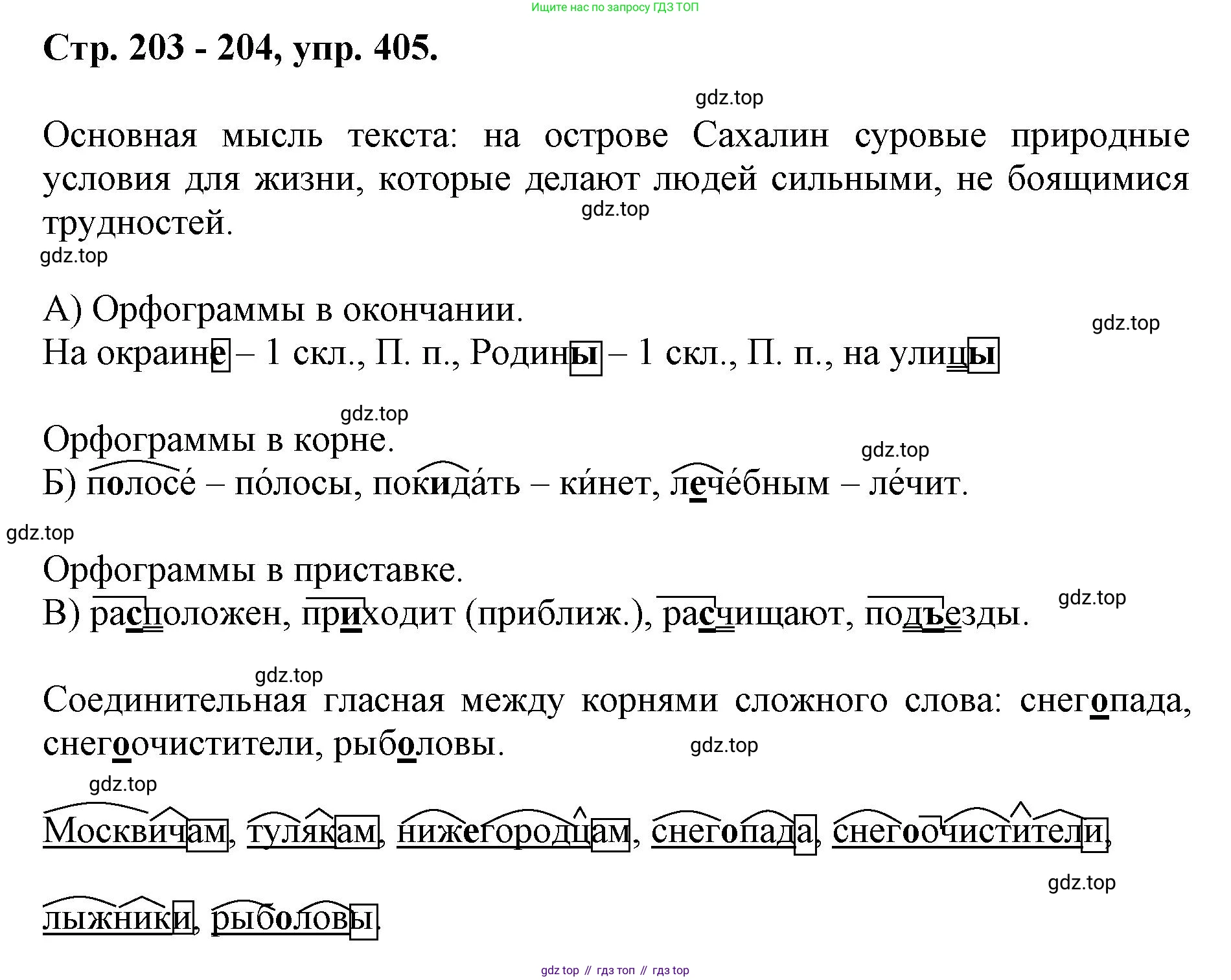 ГДЗ Русский язык, 6 класс Учебник, авторы: Баранов Михаил Трофимович, Ладыженская Таиса Алексеевна, Тростенцова Лидия Александровна, Ладыженская Наталия Вениаминовна, Дейкина Алевтина Дмитриевна, Антонова Любовь Геннадиевна, Григорян Лариса Трофимовна, Кулибаба Иван Иванович, издательство Просвещение, Москва, 2023, салатового цвета, Часть 1, страница 203, номер 405, Решение 1