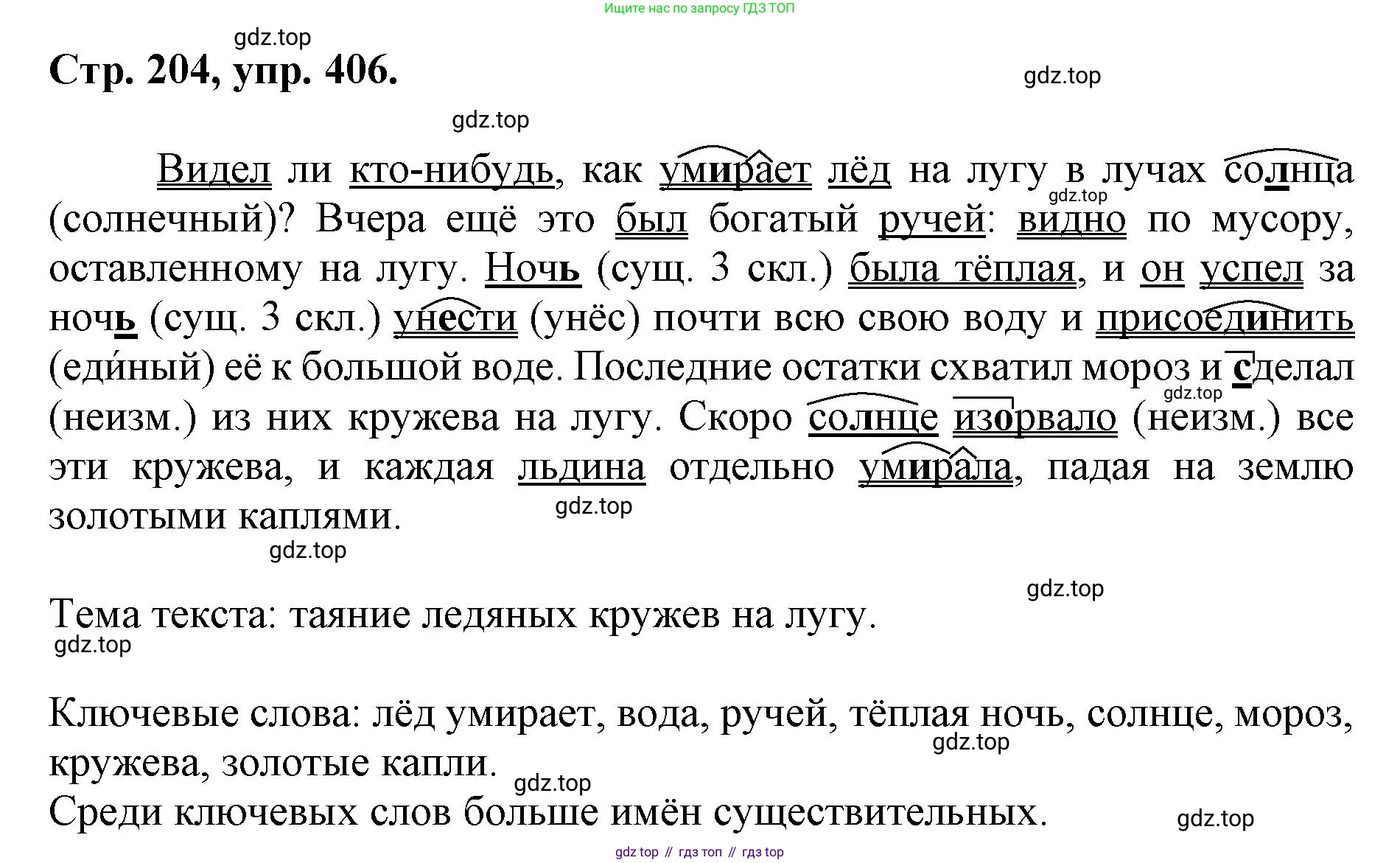 ГДЗ Русский язык, 6 класс Учебник, авторы: Баранов Михаил Трофимович, Ладыженская Таиса Алексеевна, Тростенцова Лидия Александровна, Ладыженская Наталия Вениаминовна, Дейкина Алевтина Дмитриевна, Антонова Любовь Геннадиевна, Григорян Лариса Трофимовна, Кулибаба Иван Иванович, издательство Просвещение, Москва, 2023, салатового цвета, Часть 1, страница 204, номер 406, Решение 1