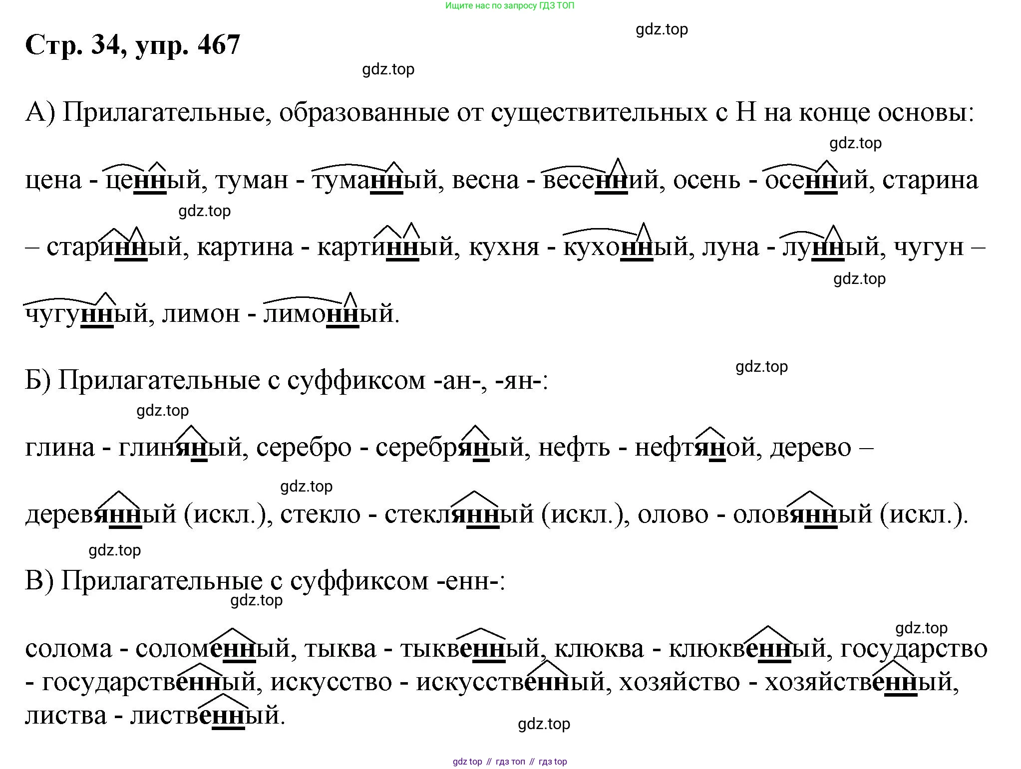 ГДЗ Русский язык, 6 класс Учебник, авторы: Баранов Михаил Трофимович, Ладыженская Таиса Алексеевна, Тростенцова Лидия Александровна, Ладыженская Наталия Вениаминовна, Дейкина Алевтина Дмитриевна, Антонова Любовь Геннадиевна, Григорян Лариса Трофимовна, Кулибаба Иван Иванович, издательство Просвещение, Москва, 2023, салатового цвета, Часть 2, страница 34, номер 467, Решение 1