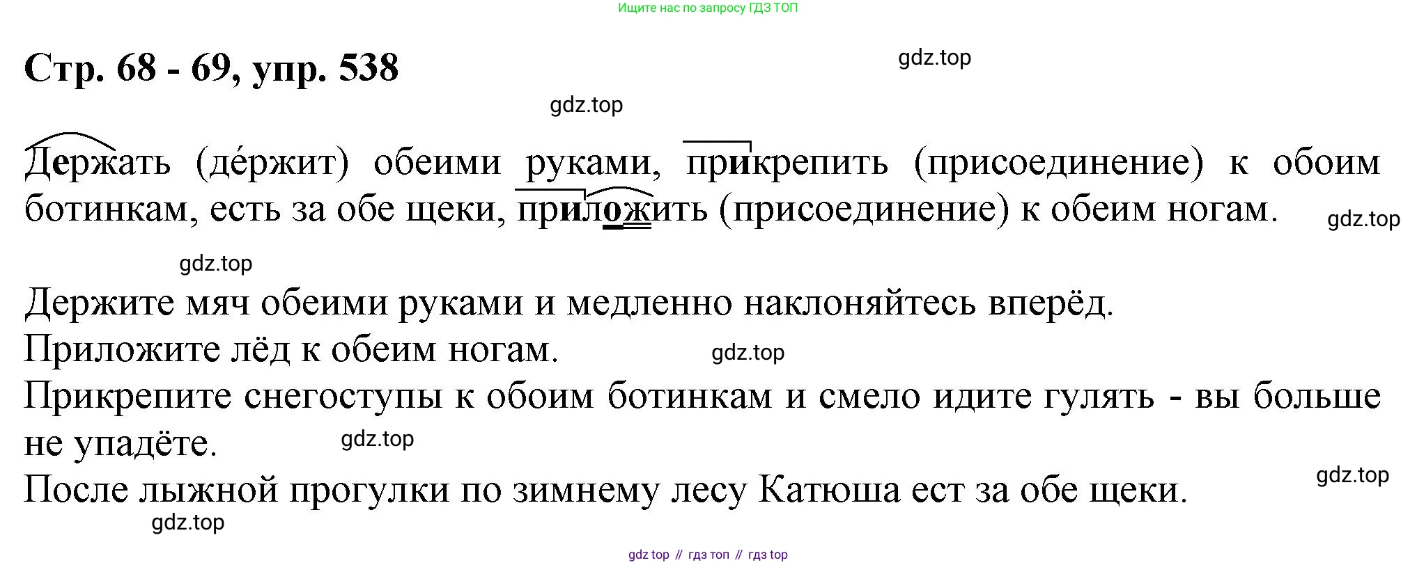 ГДЗ Русский язык, 6 класс Учебник, авторы: Баранов Михаил Трофимович, Ладыженская Таиса Алексеевна, Тростенцова Лидия Александровна, Ладыженская Наталия Вениаминовна, Дейкина Алевтина Дмитриевна, Антонова Любовь Геннадиевна, Григорян Лариса Трофимовна, Кулибаба Иван Иванович, издательство Просвещение, Москва, 2023, салатового цвета, Часть 2, страница 68, номер 538, Решение 1