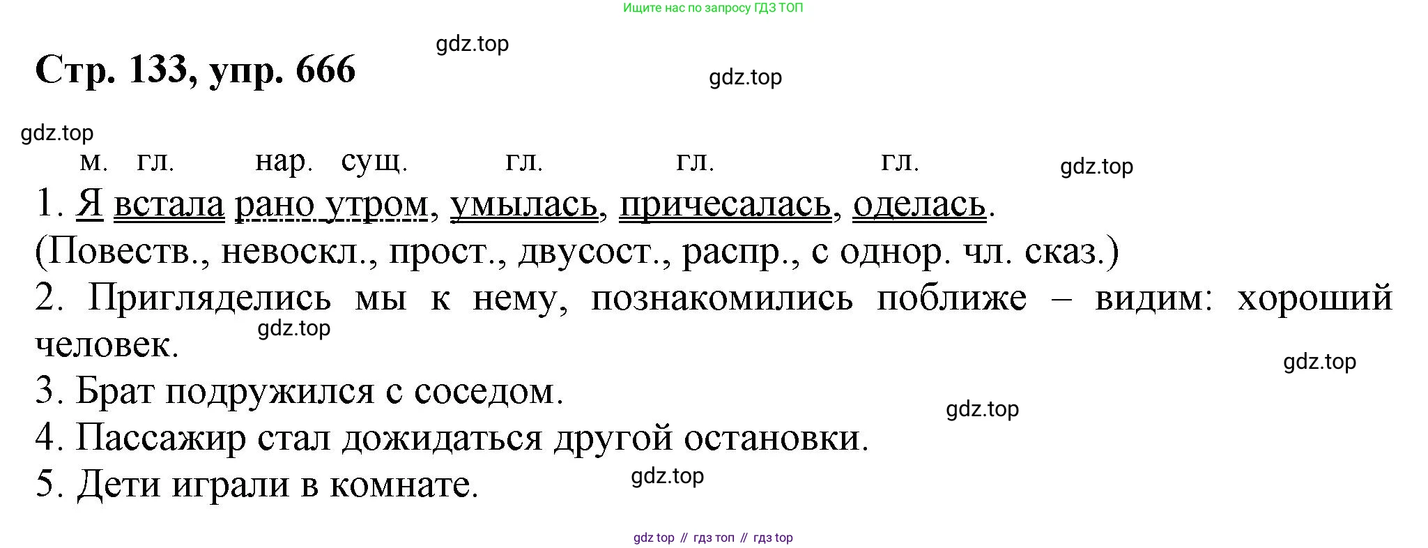 ГДЗ Русский язык, 6 класс Учебник, авторы: Баранов Михаил Трофимович, Ладыженская Таиса Алексеевна, Тростенцова Лидия Александровна, Ладыженская Наталия Вениаминовна, Дейкина Алевтина Дмитриевна, Антонова Любовь Геннадиевна, Григорян Лариса Трофимовна, Кулибаба Иван Иванович, издательство Просвещение, Москва, 2023, салатового цвета, Часть 2, страница 133, номер 666, Решение 1