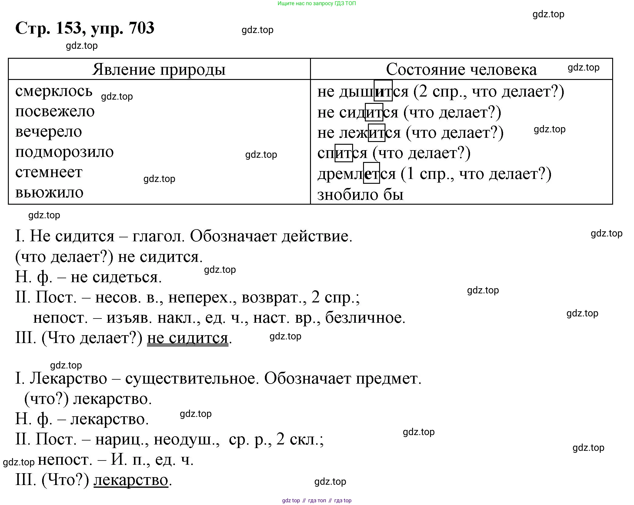 ГДЗ Русский язык, 6 класс Учебник, авторы: Баранов Михаил Трофимович, Ладыженская Таиса Алексеевна, Тростенцова Лидия Александровна, Ладыженская Наталия Вениаминовна, Дейкина Алевтина Дмитриевна, Антонова Любовь Геннадиевна, Григорян Лариса Трофимовна, Кулибаба Иван Иванович, издательство Просвещение, Москва, 2023, салатового цвета, Часть 2, страница 153, номер 703, Решение 1