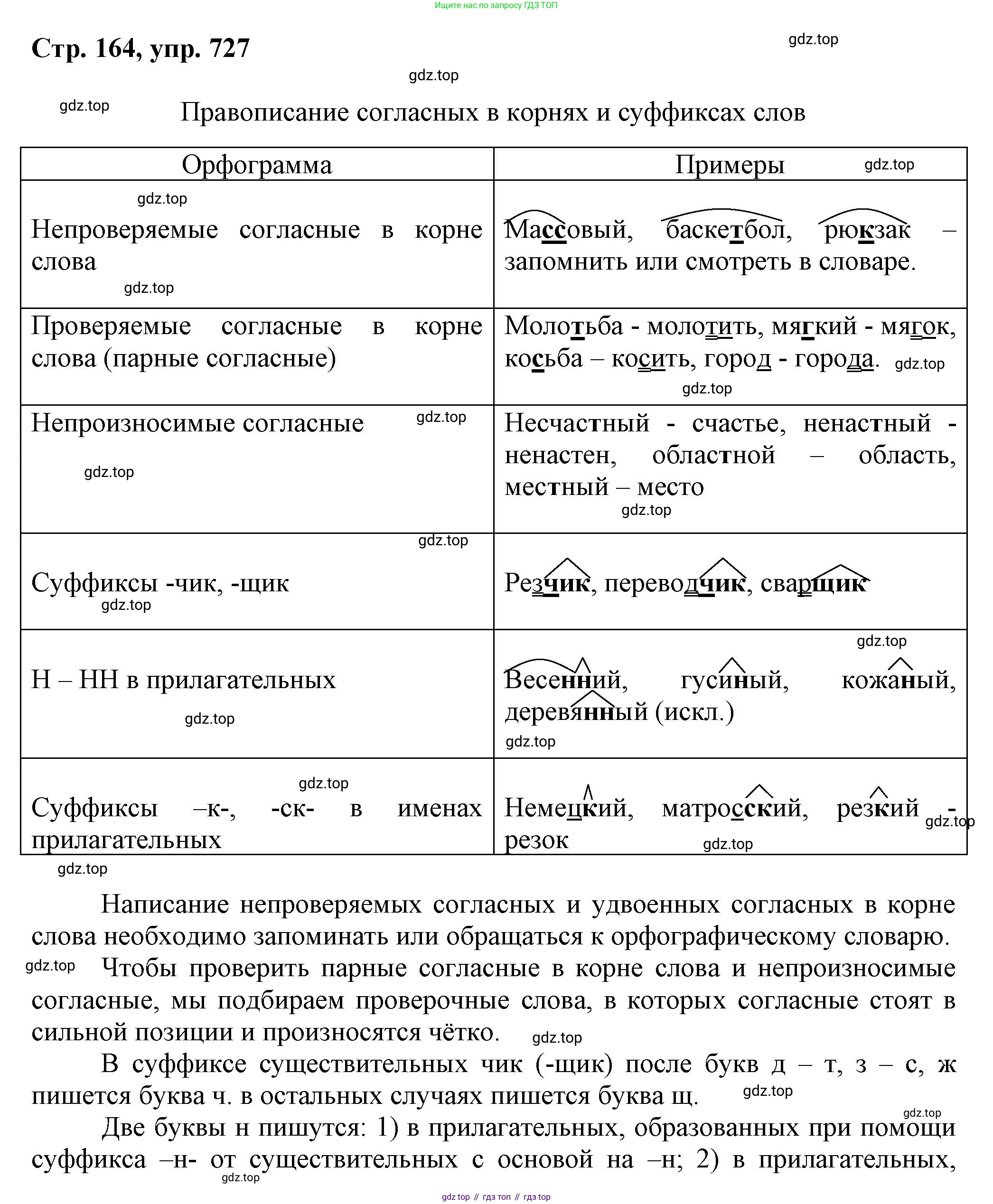 ГДЗ Русский язык, 6 класс Учебник, авторы: Баранов Михаил Трофимович, Ладыженская Таиса Алексеевна, Тростенцова Лидия Александровна, Ладыженская Наталия Вениаминовна, Дейкина Алевтина Дмитриевна, Антонова Любовь Геннадиевна, Григорян Лариса Трофимовна, Кулибаба Иван Иванович, издательство Просвещение, Москва, 2023, салатового цвета, Часть 2, страница 164, номер 727, Решение 1