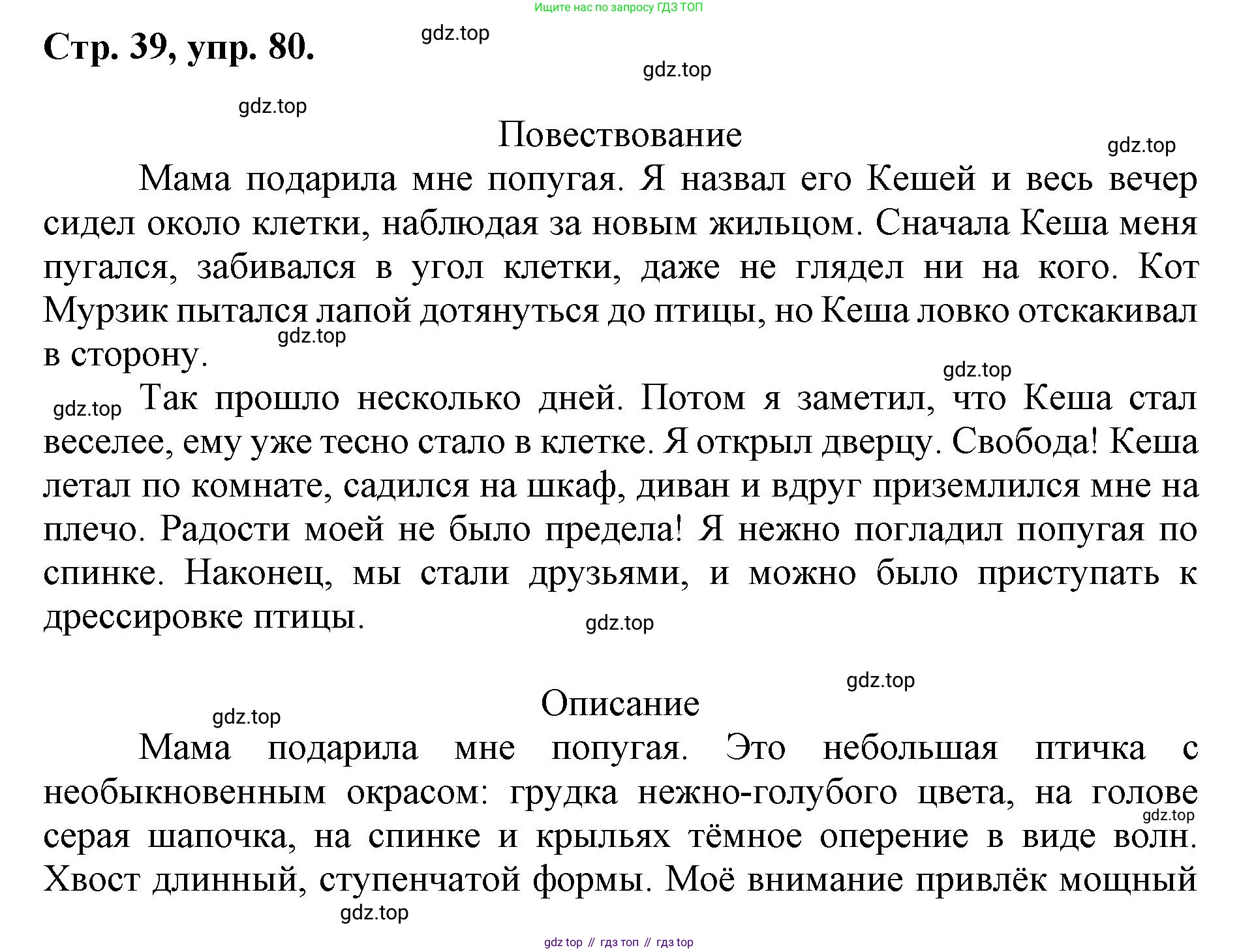 ГДЗ Русский язык, 6 класс Учебник, авторы: Баранов Михаил Трофимович, Ладыженская Таиса Алексеевна, Тростенцова Лидия Александровна, Ладыженская Наталия Вениаминовна, Дейкина Алевтина Дмитриевна, Антонова Любовь Геннадиевна, Григорян Лариса Трофимовна, Кулибаба Иван Иванович, издательство Просвещение, Москва, 2023, салатового цвета, Часть 1, страница 39, номер 80, Решение 1