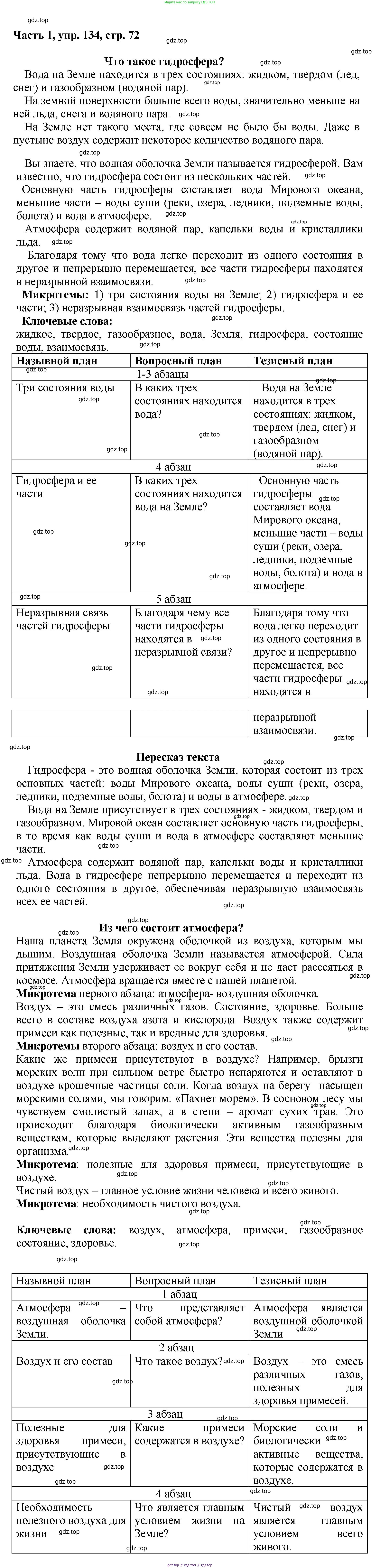 ГДЗ Русский язык, 6 класс Учебник, авторы: Баранов Михаил Трофимович, Ладыженская Таиса Алексеевна, Тростенцова Лидия Александровна, Ладыженская Наталия Вениаминовна, Дейкина Алевтина Дмитриевна, Антонова Любовь Геннадиевна, Григорян Лариса Трофимовна, Кулибаба Иван Иванович, издательство Просвещение, Москва, 2023, салатового цвета, Часть 1, страница 72, номер 134, Решение 2